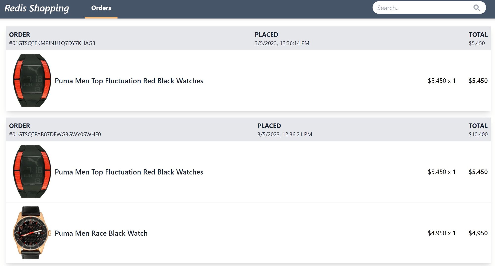 Screenshot of the e-commerce app UI showing the checkout process