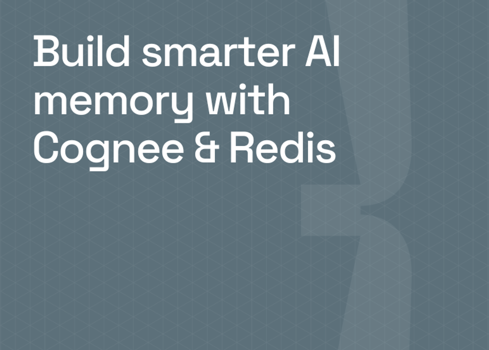 Build faster AI memory with Cognee & Redis