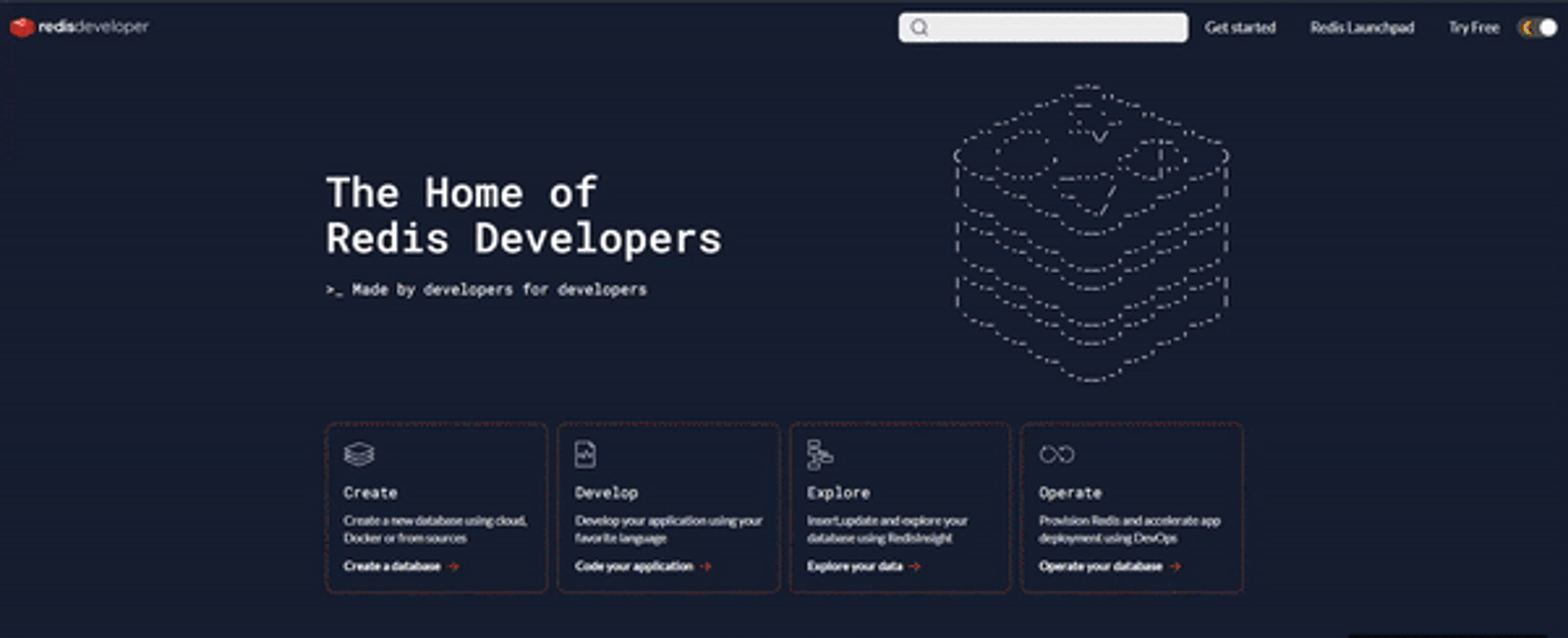 redis developer home page