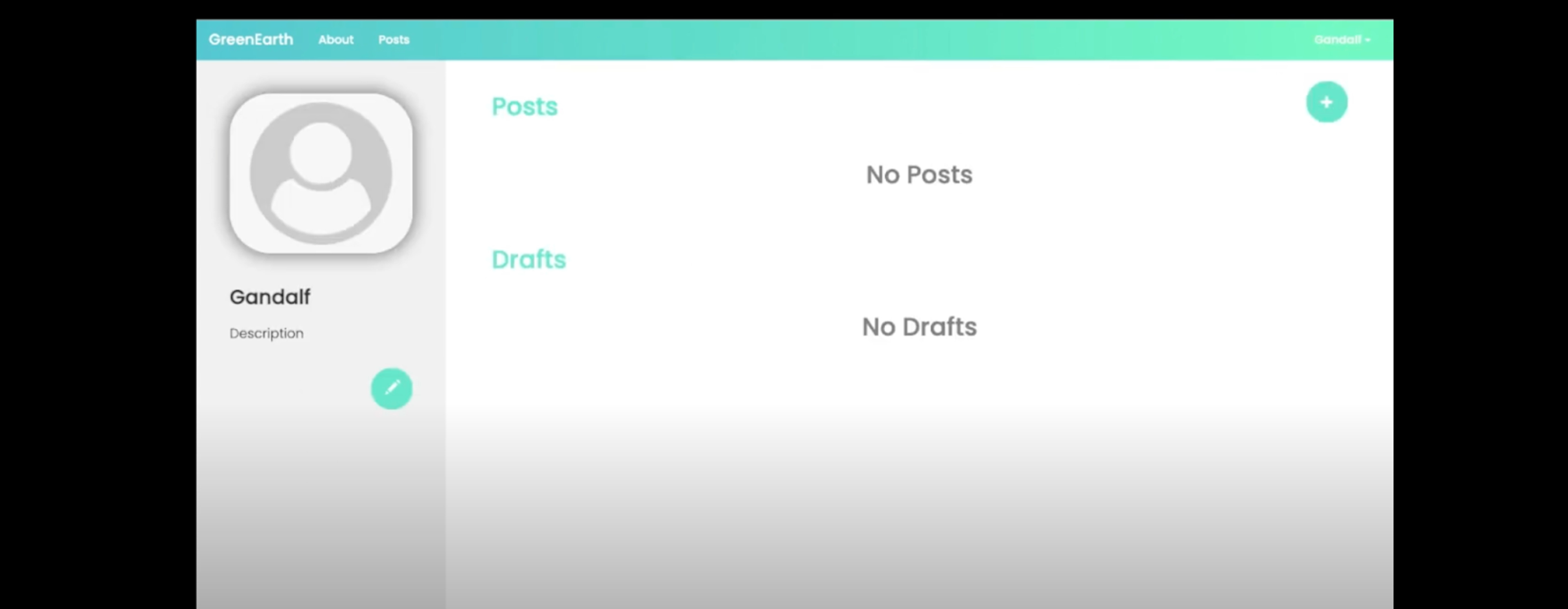 A page in the GreenEarth site for filling out a profile description.