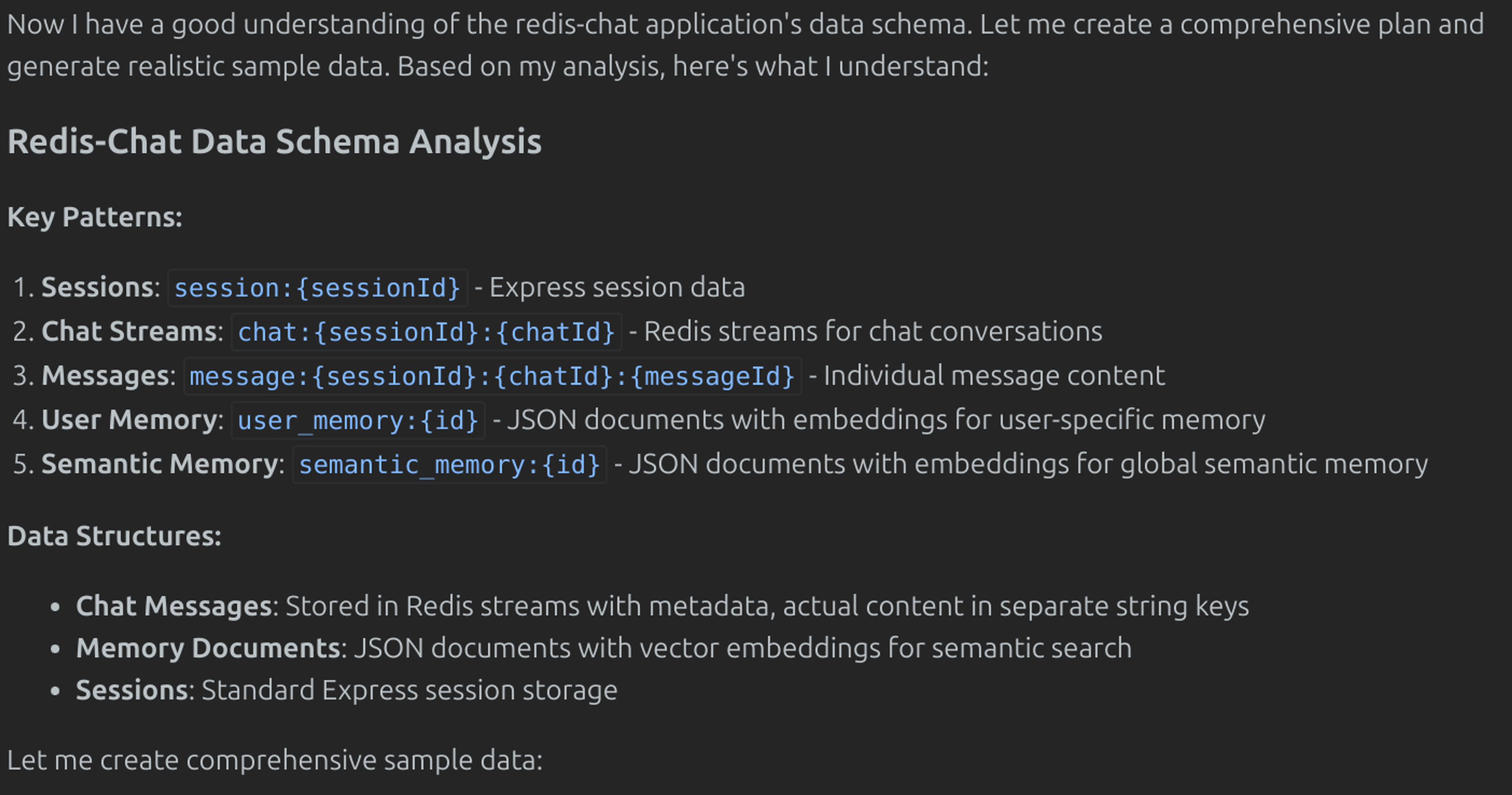 Redis Data Schema Analysis