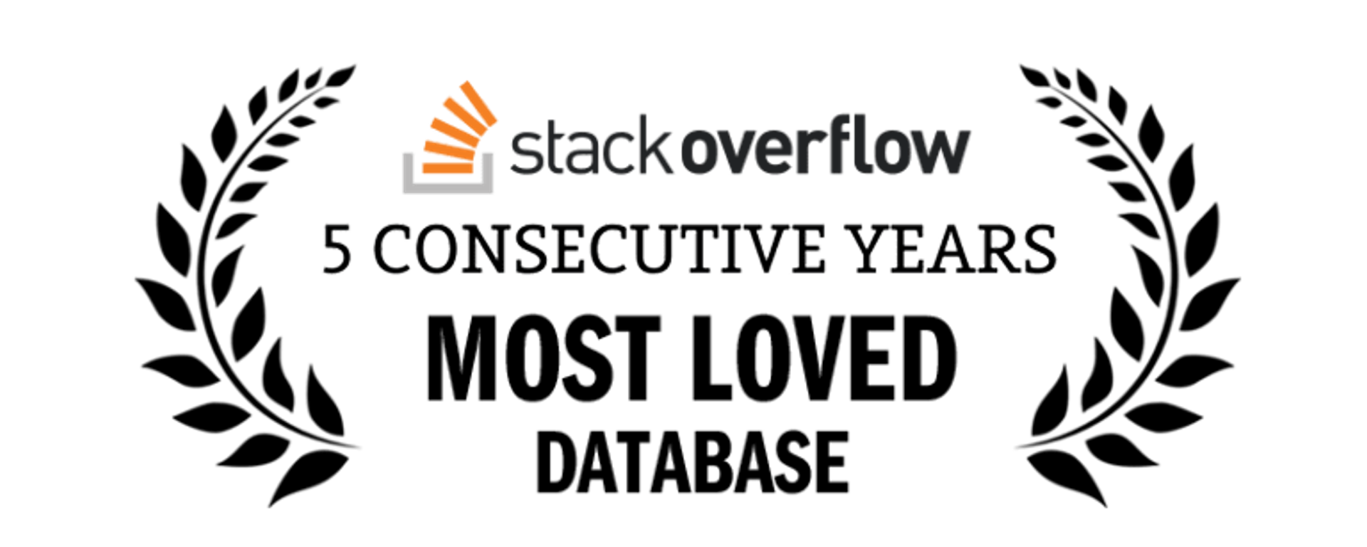 Stack overflow five consecutive years most loved database logo