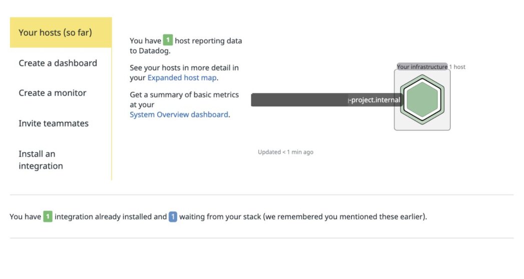 Viewing the host reporting data directly in the Datadog interface