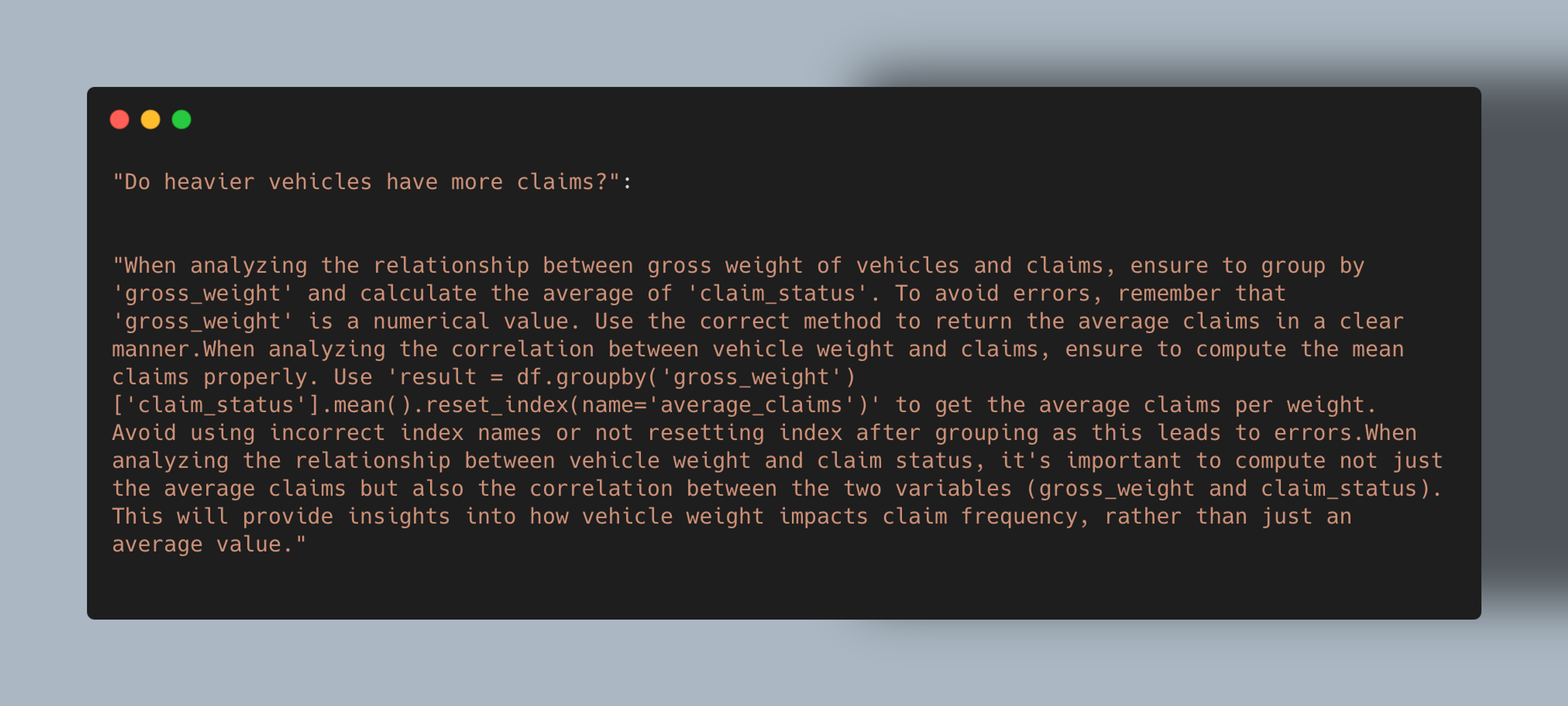 Example of a retrieved guidance