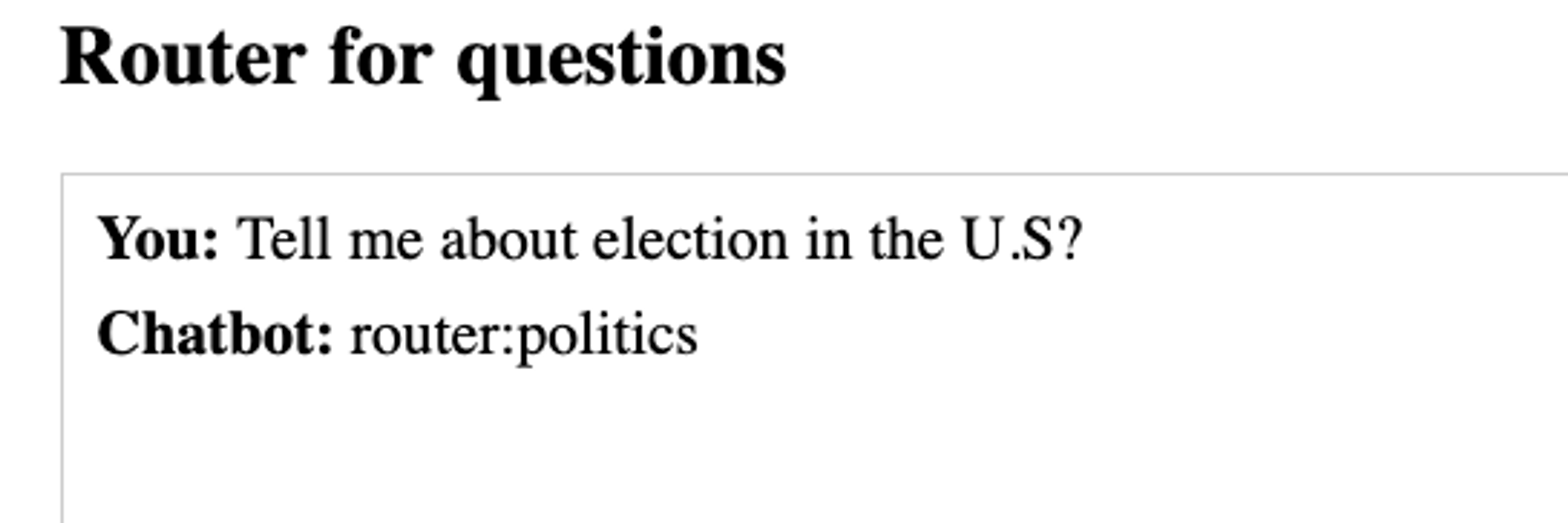 Router for questions