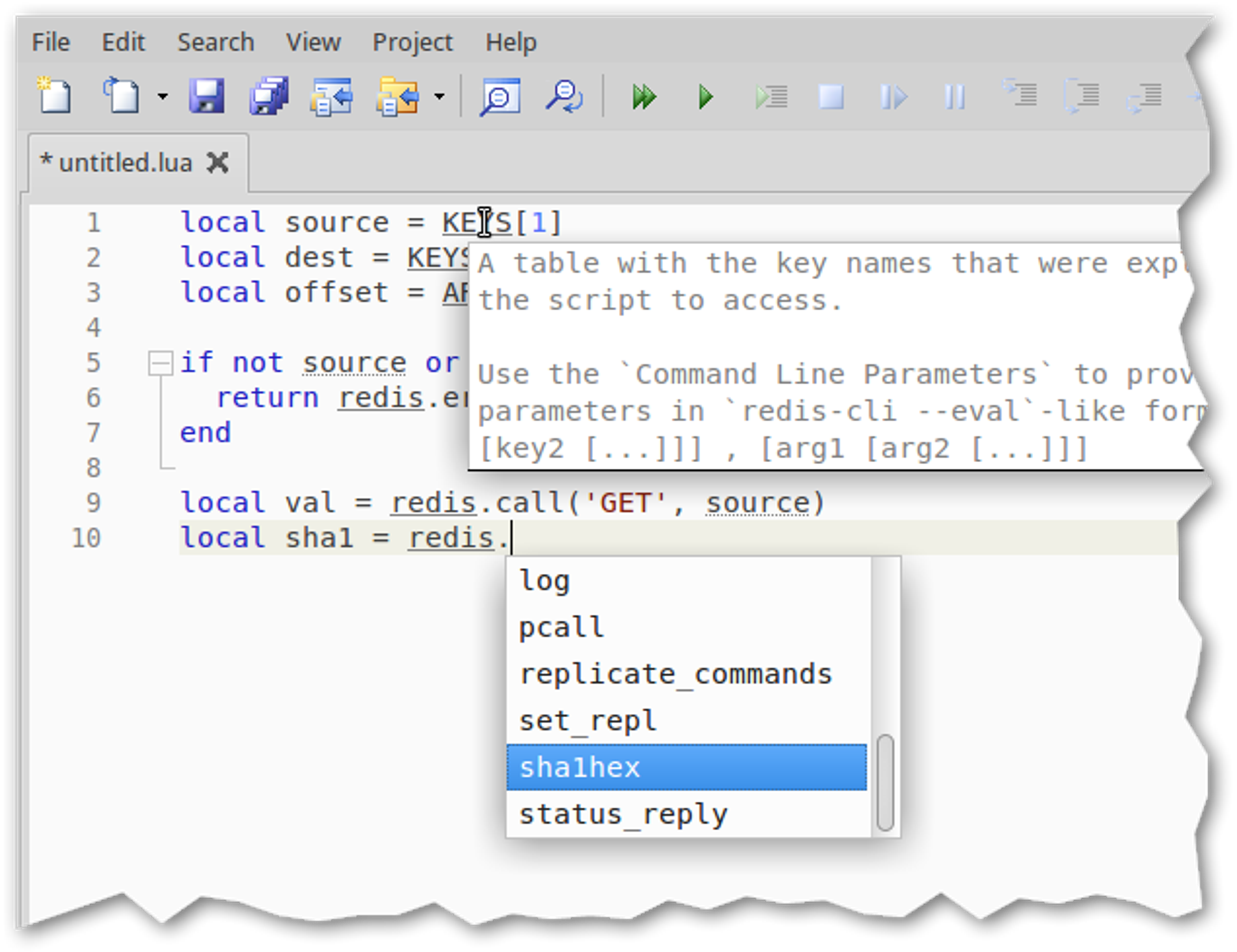 Autocompletion for Redis in ZeroBrane Studio Lua IDE