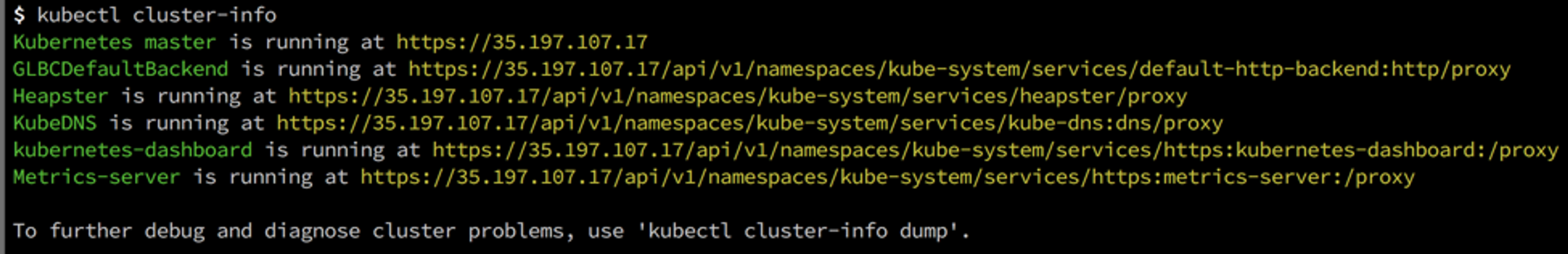 GKE Cluster Info