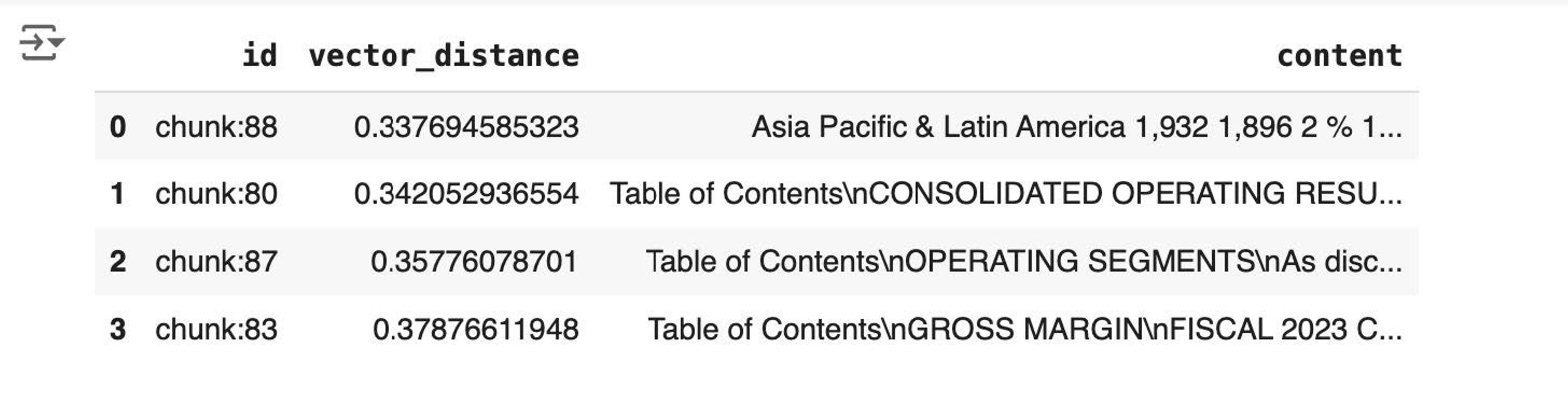 range query from the Colab notebook