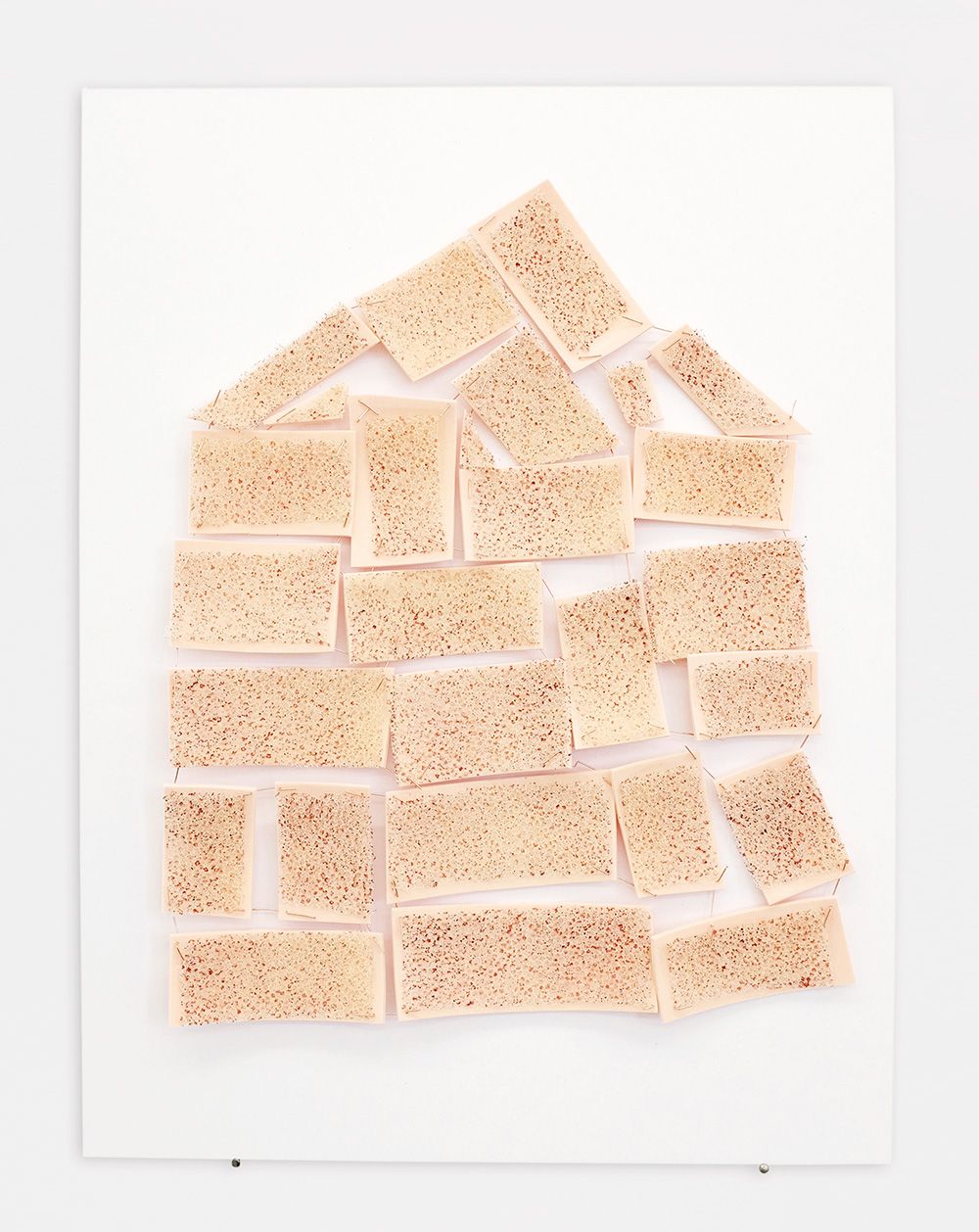 Photograph of the artwork Luftschloss (3), 2018, copper leaf on mixed media, 30×22 cm