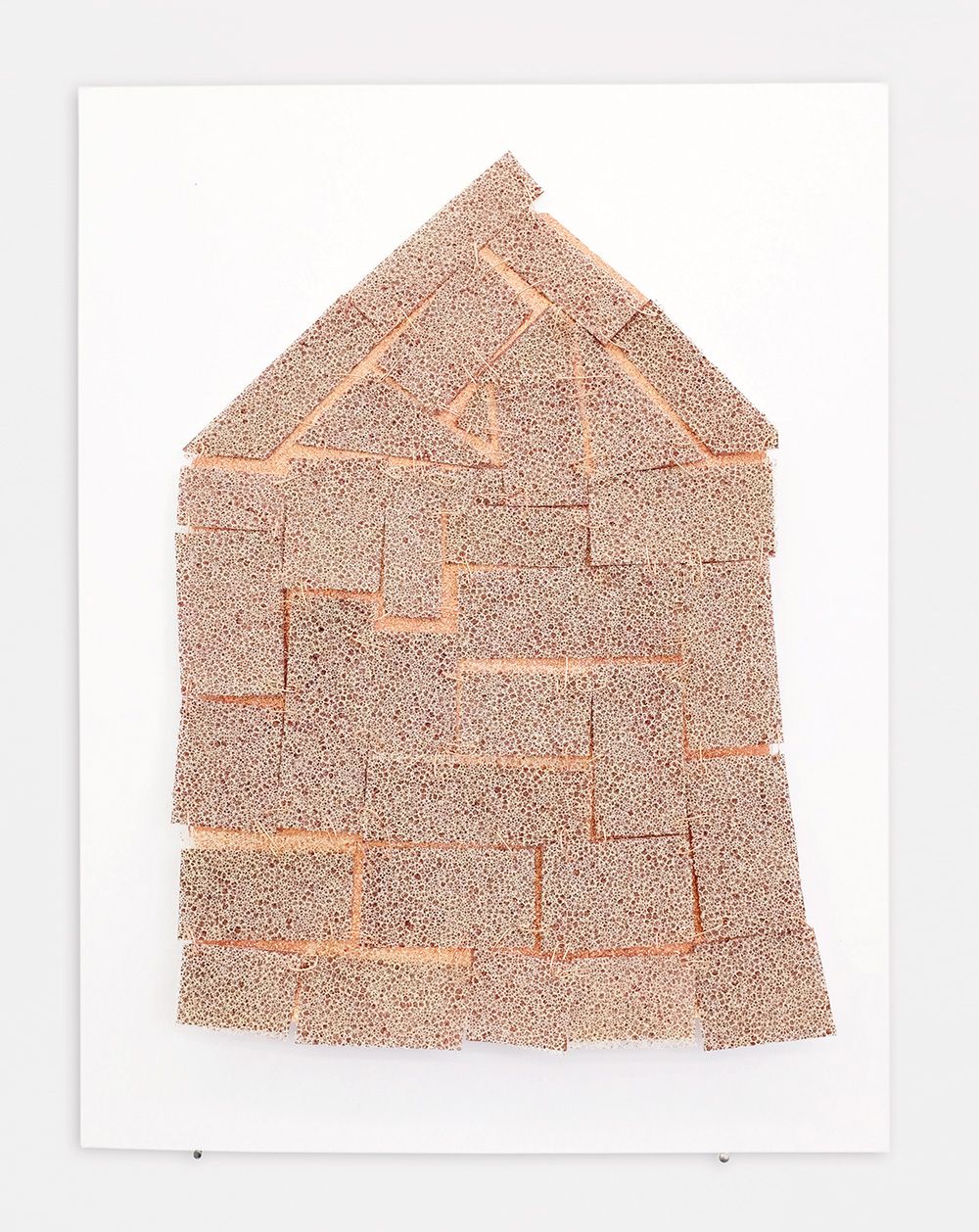 Photograph of the artwork Luftschloss (2), 2018, copper leaf on mixed media, 30×22 cm