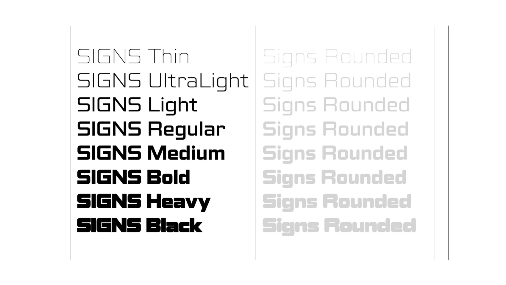 Signs font face