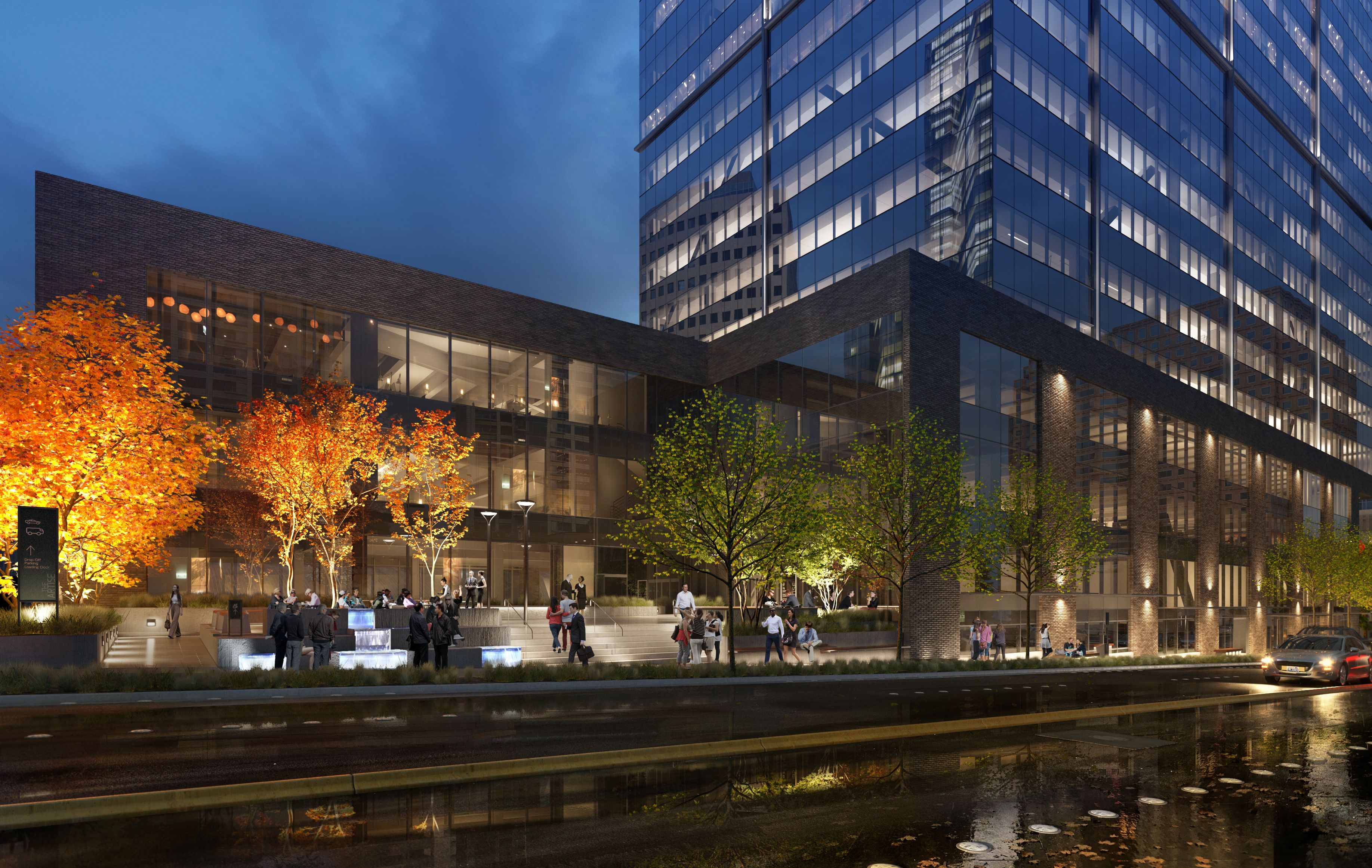 a black folder with a picture of a building on it .