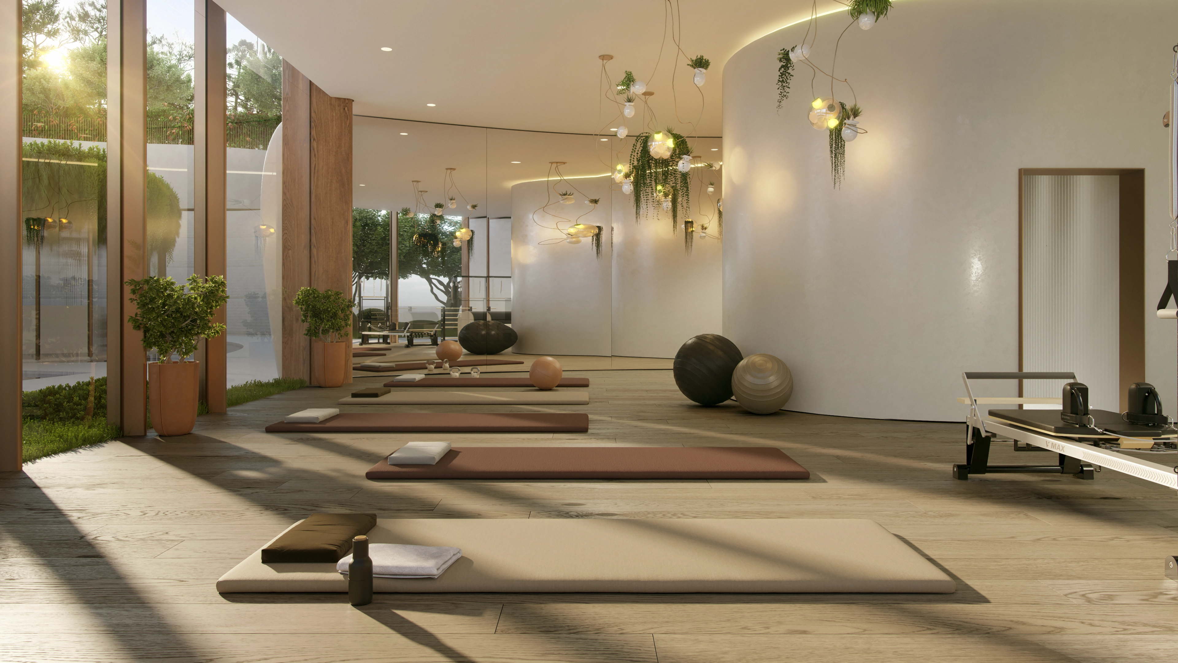 an artist 's impression of a spa with a curved ceiling and walls .