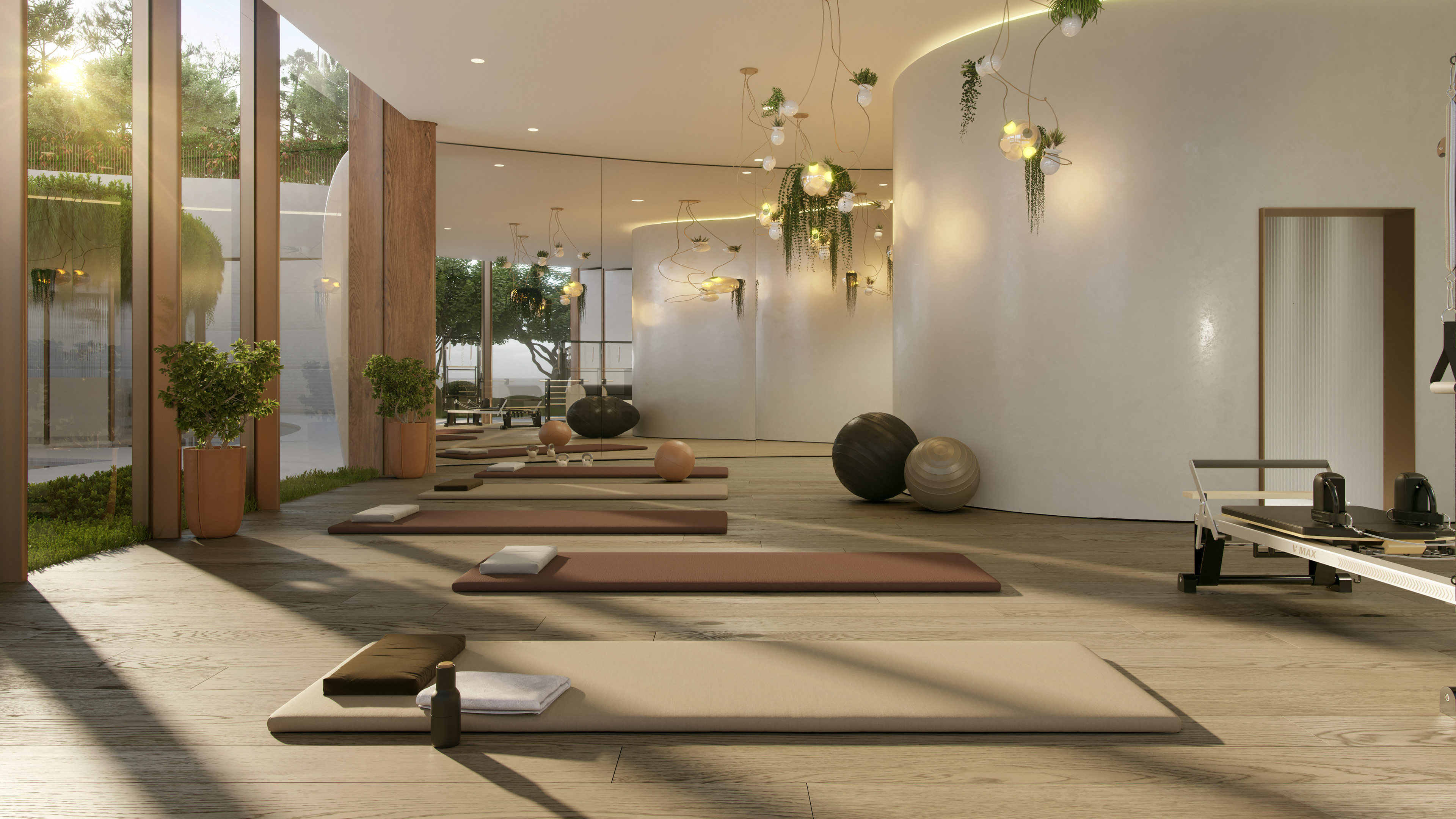 an artist 's impression of a spa with a curved ceiling and walls .