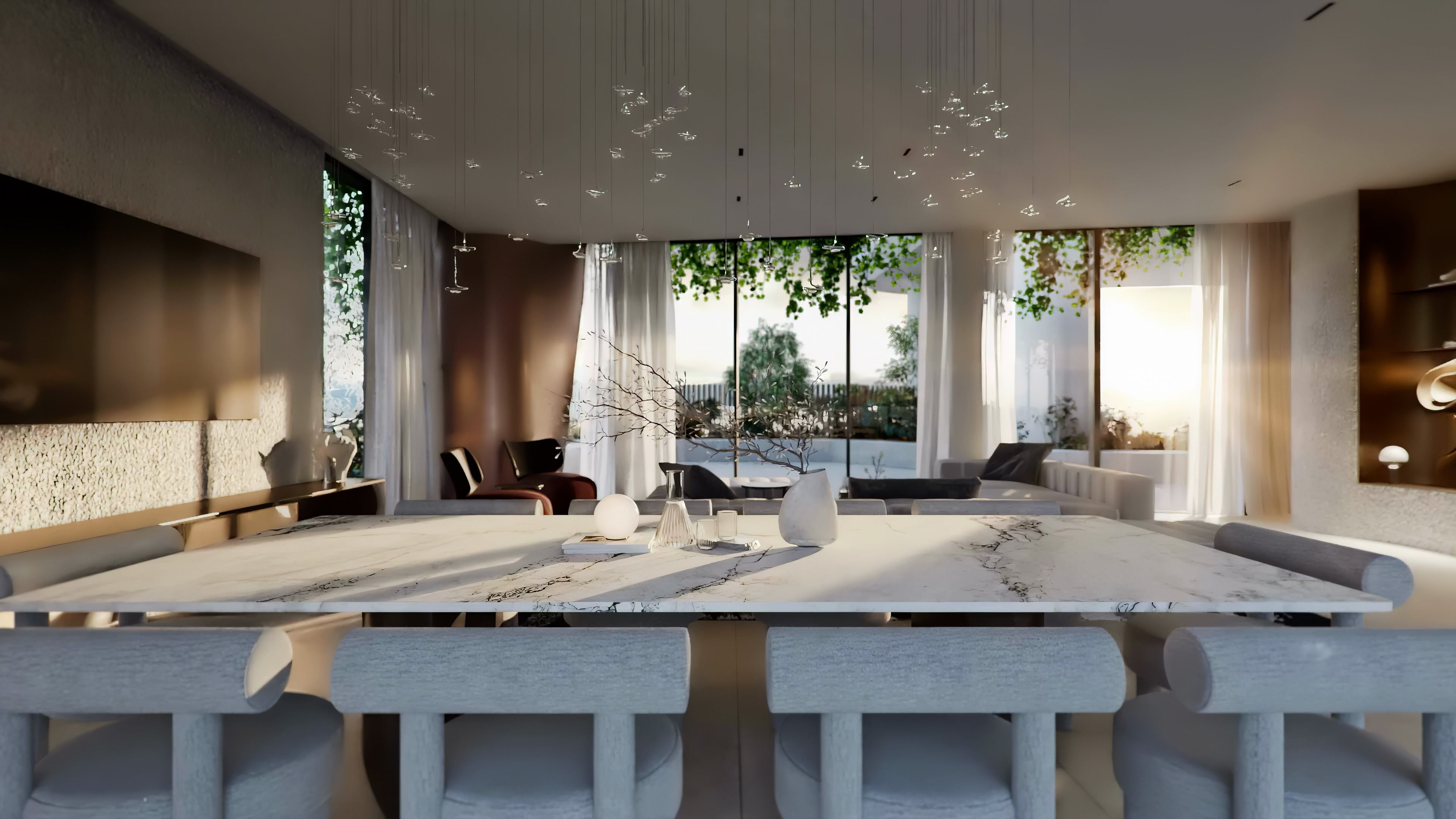 an artist 's impression of a spa with a curved ceiling and walls .