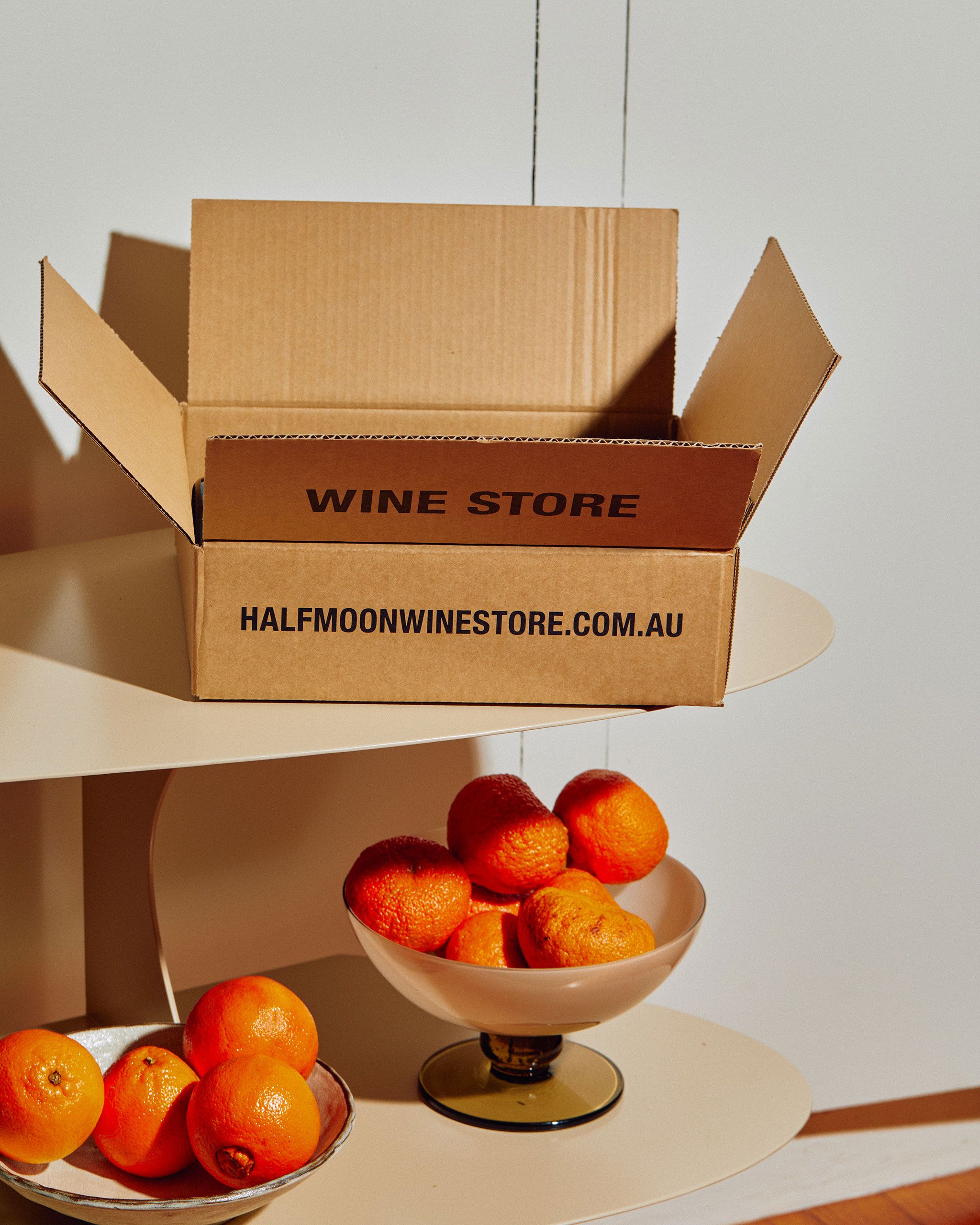 [HM01] Half Moon Wine Store, Art Direction & Packaging. Photos: Annika Kafcaloudis.