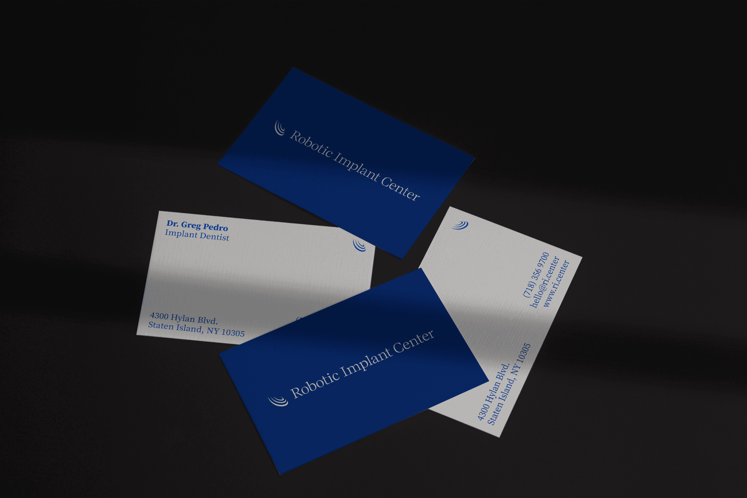 Robotic Implant Center business card mockup