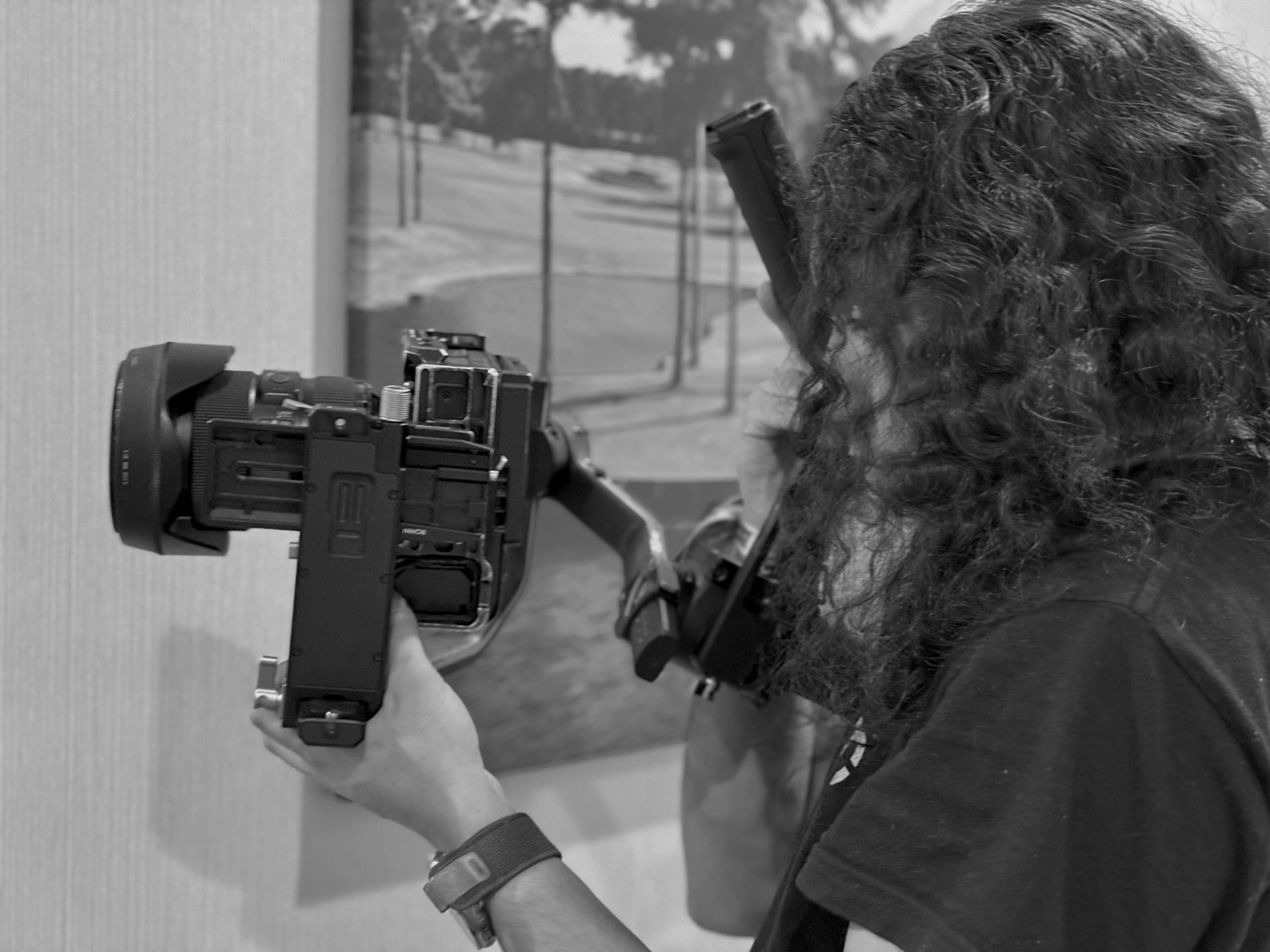 Dorian Arana Castro, lead camera operator on site working alongside creative director Guilliana Gauvry (not shown).