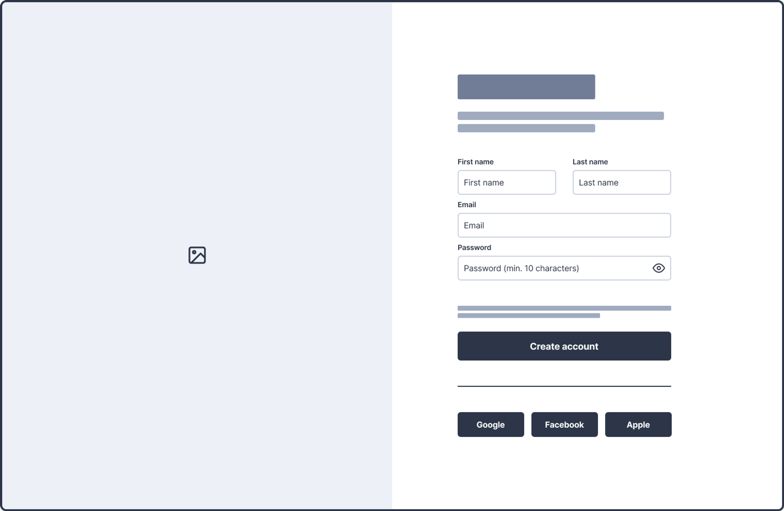 SOROS Signup Wireframe