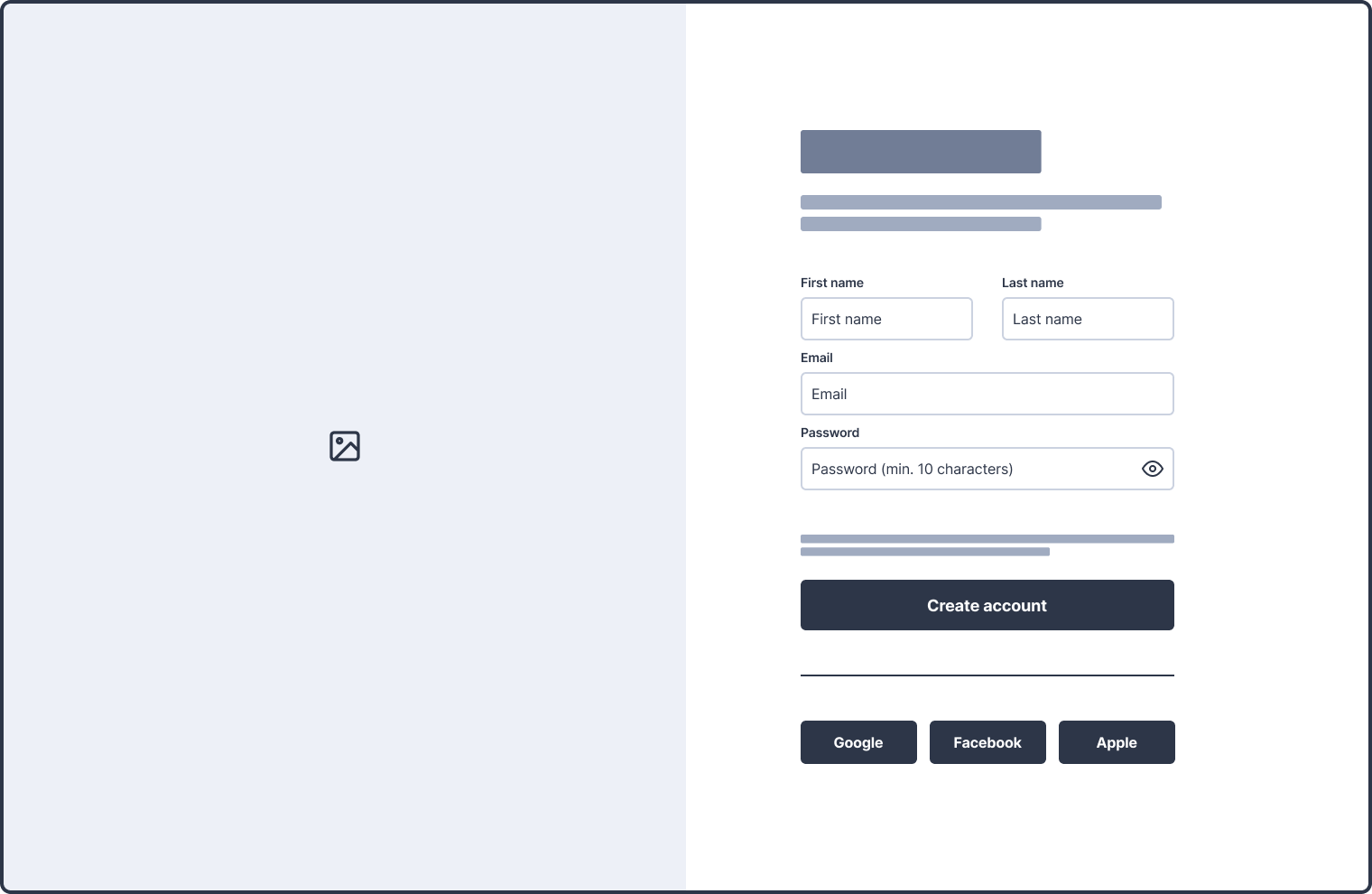 SOROS Signup Wireframe