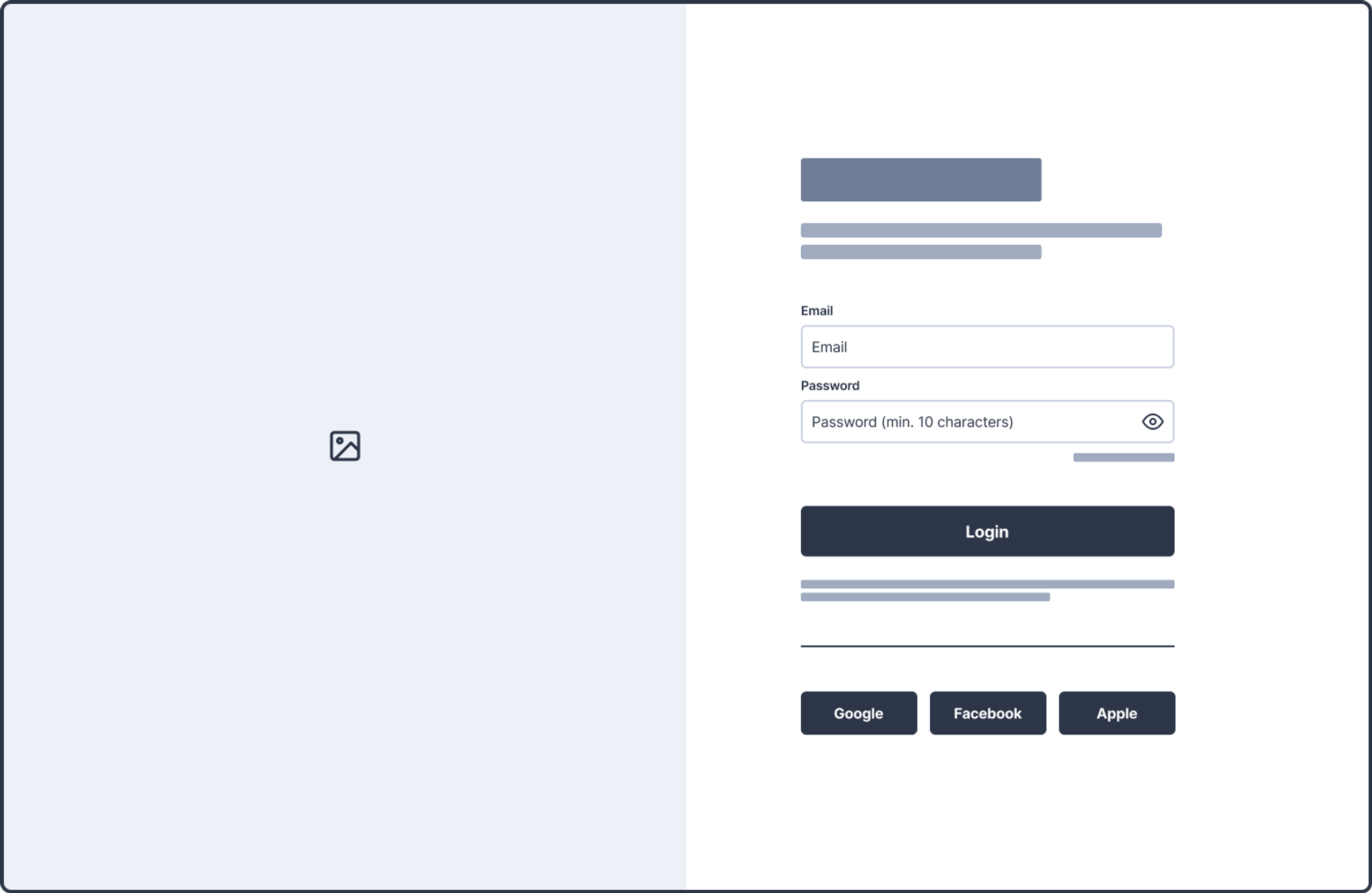 SOROS Login Wireframe