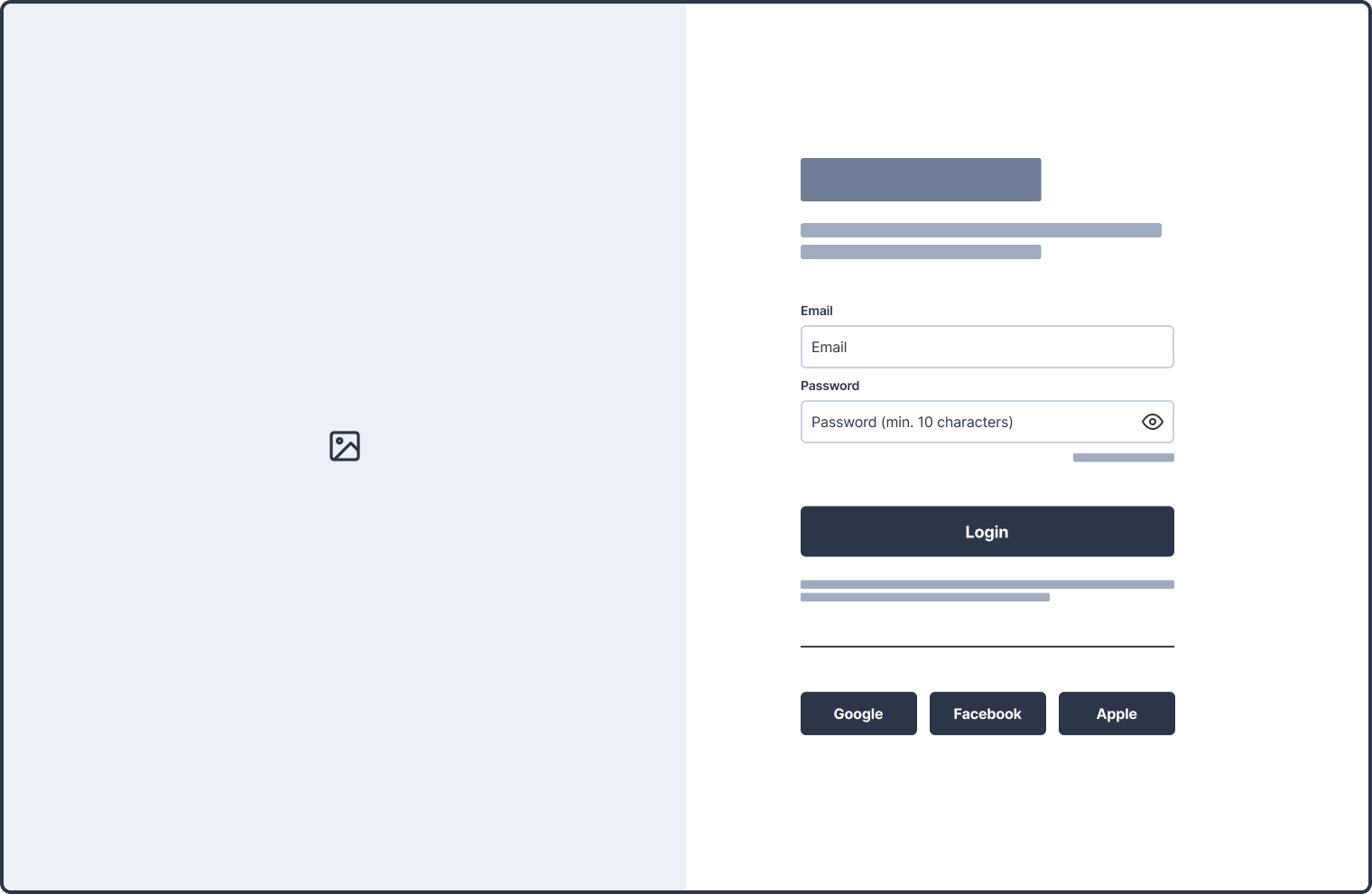 SOROS Login Wireframe