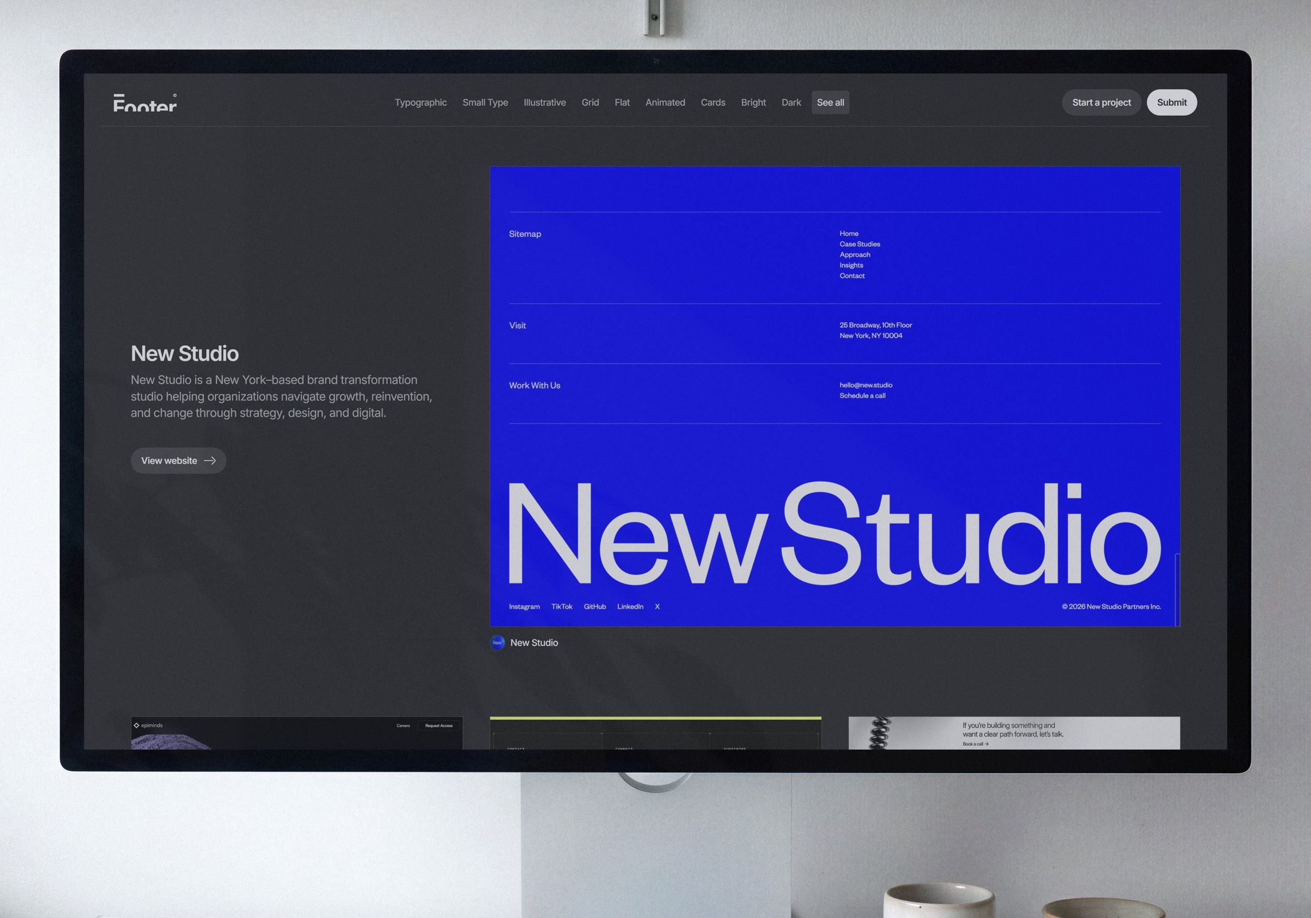 New Studio Partners on Footer.Design