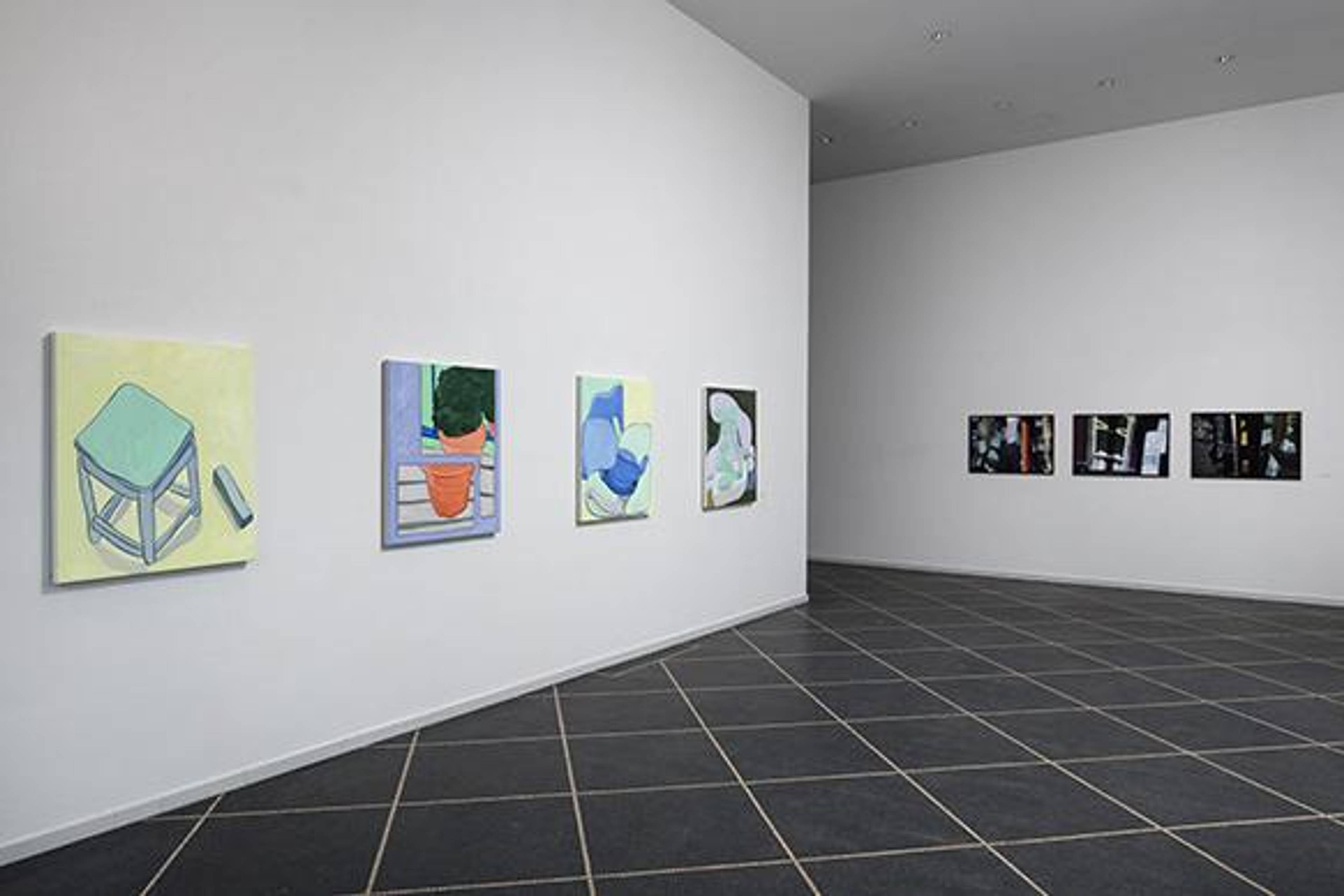 &quot;New Works&quot; (2018) Exhibition view of a group show featuring Martin Erik Andersen, Stig Brøgger, Morten Buch, Jiri Georg Dokoupil, Andreas Eriksson, Olav Christopher Jenssen, Pernille With Madsen, Kehnet Nielsen, Lawrence Weiner, Troels Wörsel at Susanne Ottesen Photo: Anders Sune Berg