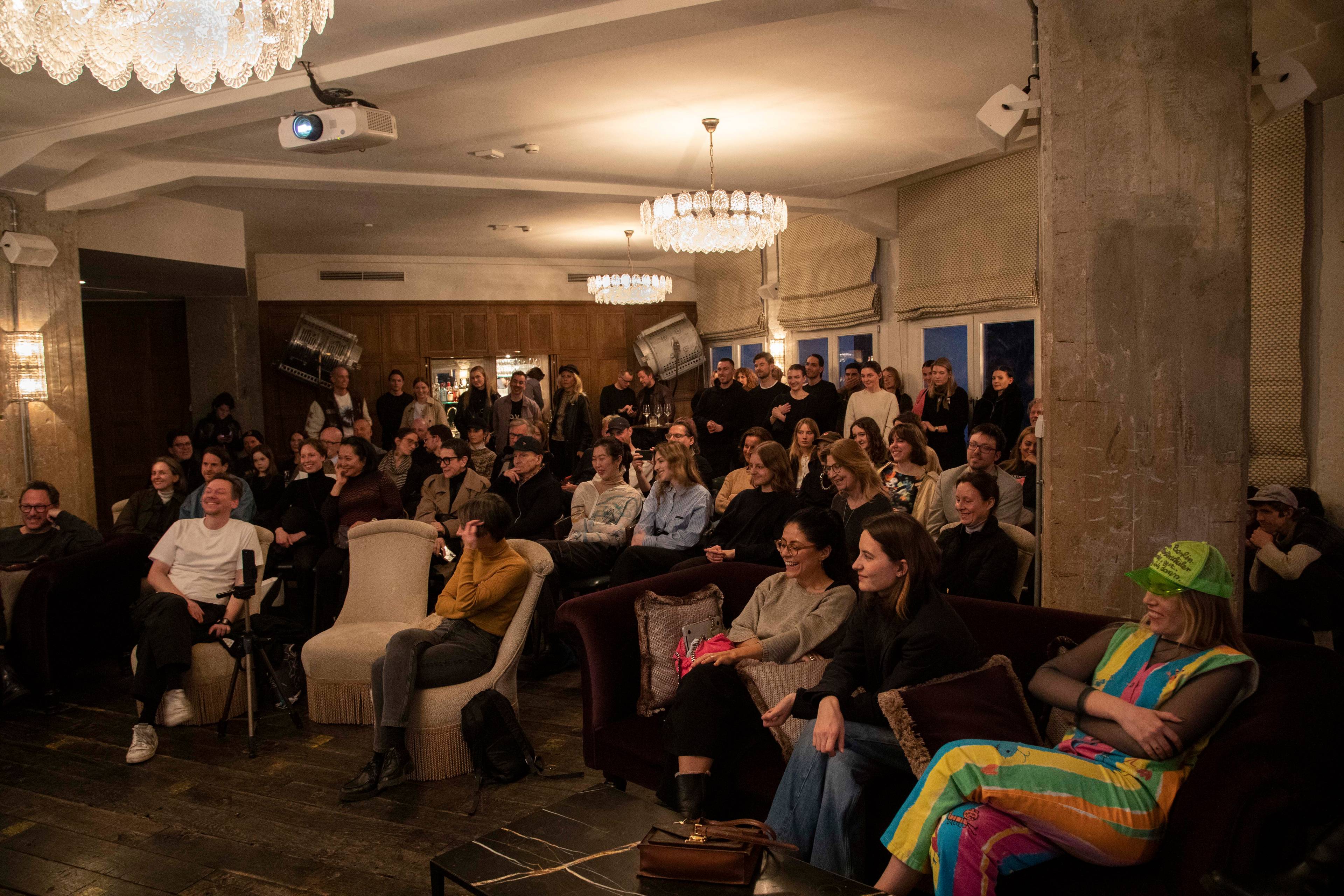 The audience at Monica Bonvicini's talk at Soho House Berlin