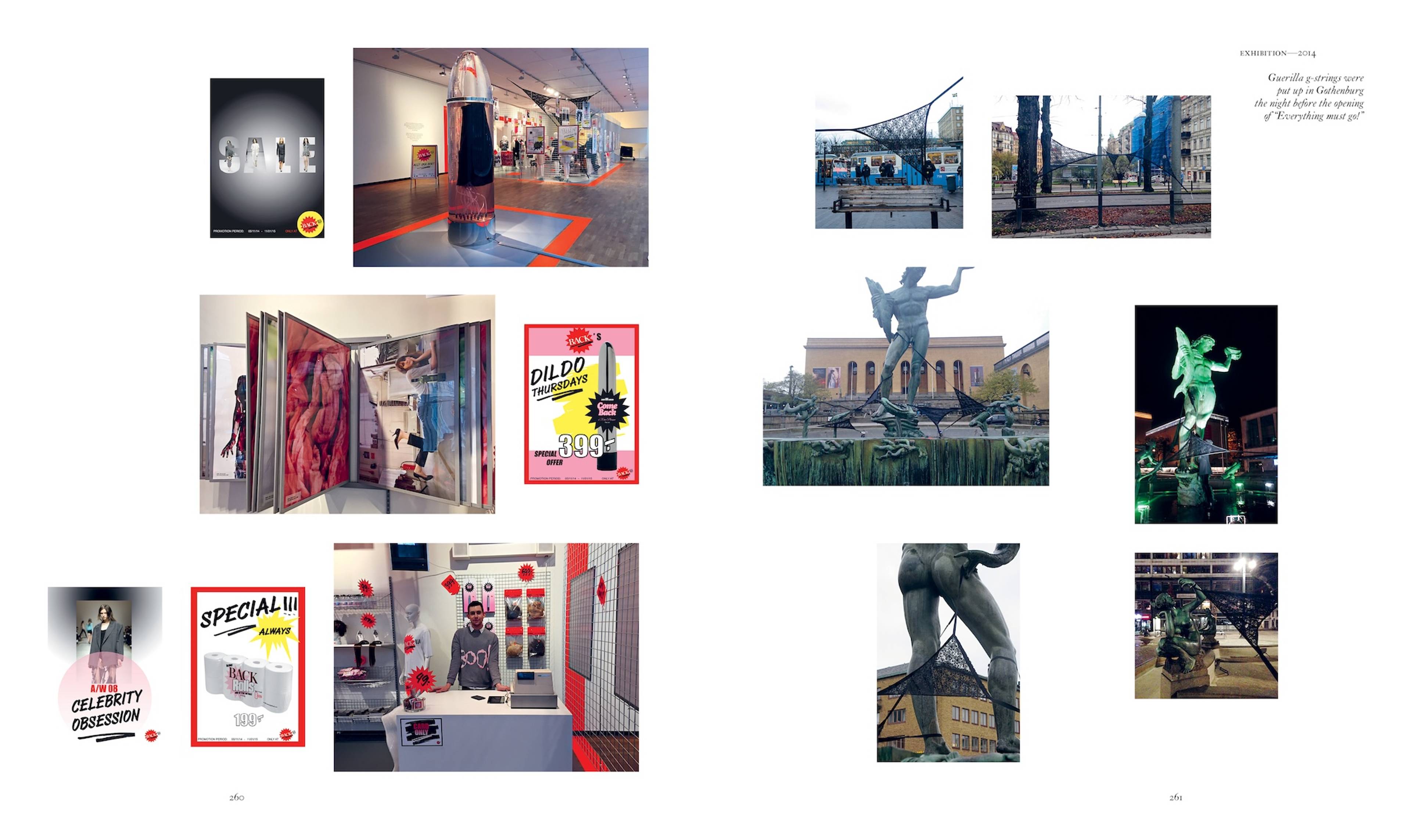 Guerilla g-strings were put up in Gothenburg the night before the opening of “Everything must go!”, Röhsska Museum, Gothenburg, 2014.