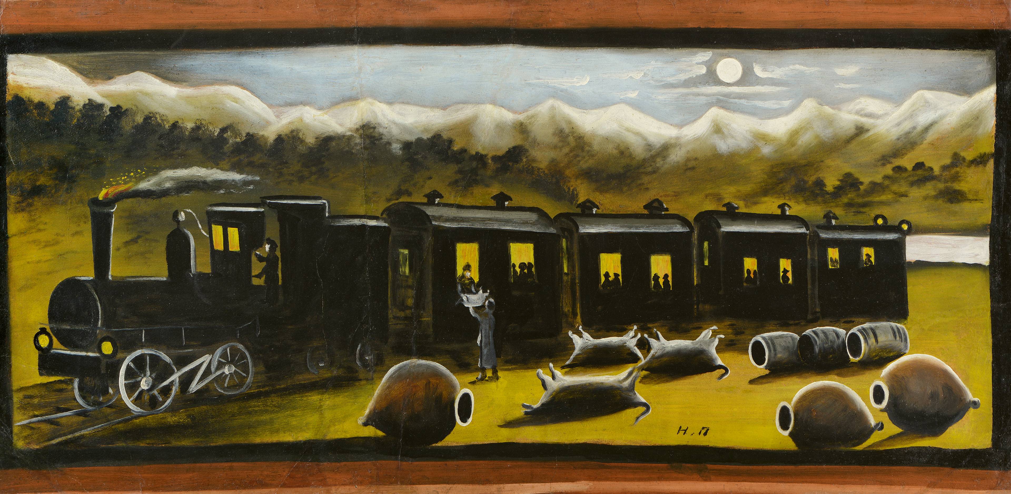 The Kakhetian Train, n.d., oil on cardboard, 70 x 141 cm