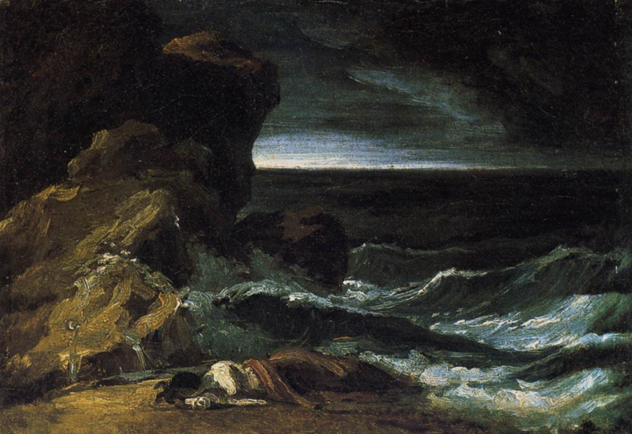 Théodore Géricault, The Wreck, 1821-1824, oil on canvas, 19 cm x 25 cm