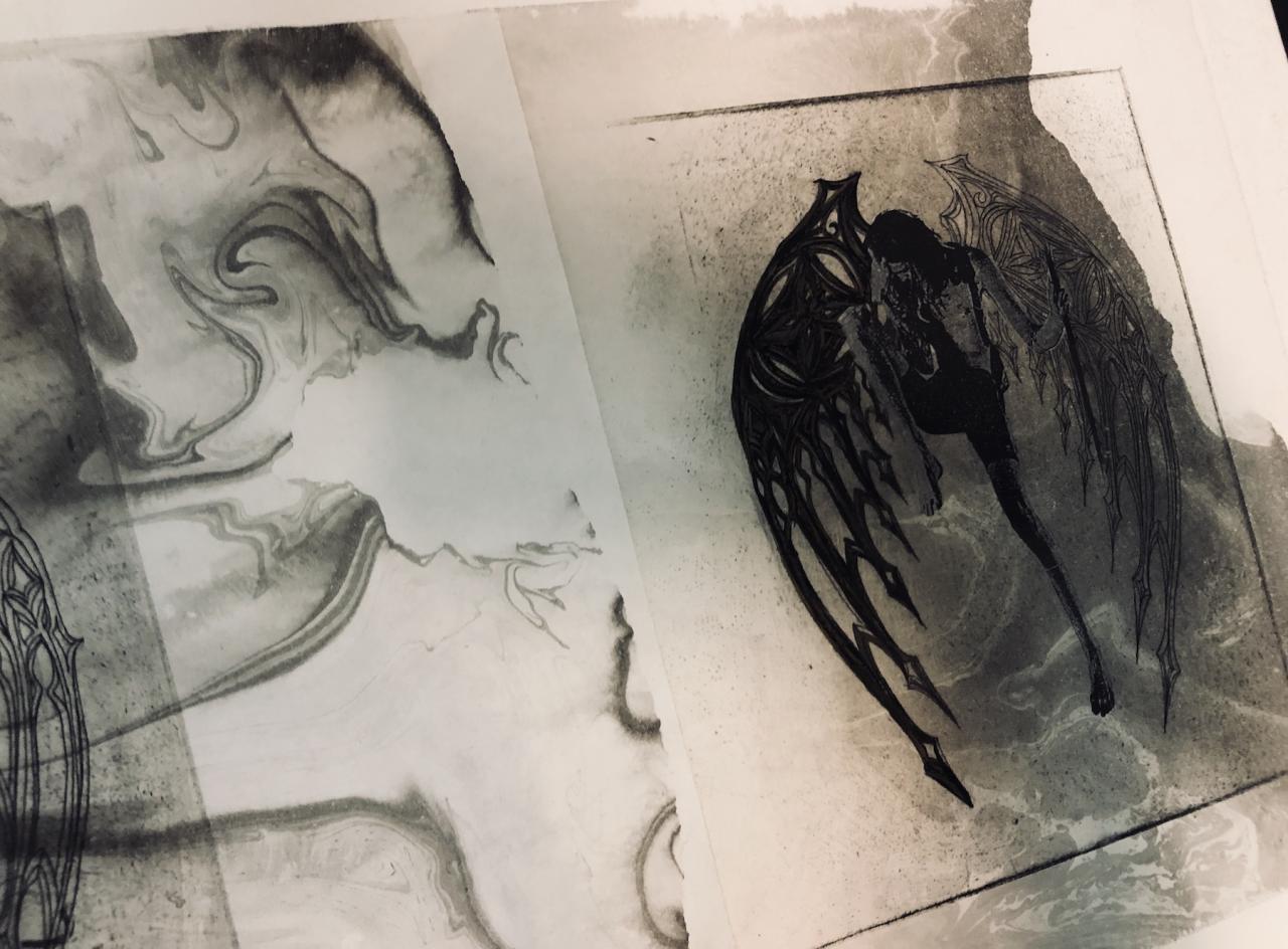 In Henry Belden's studio