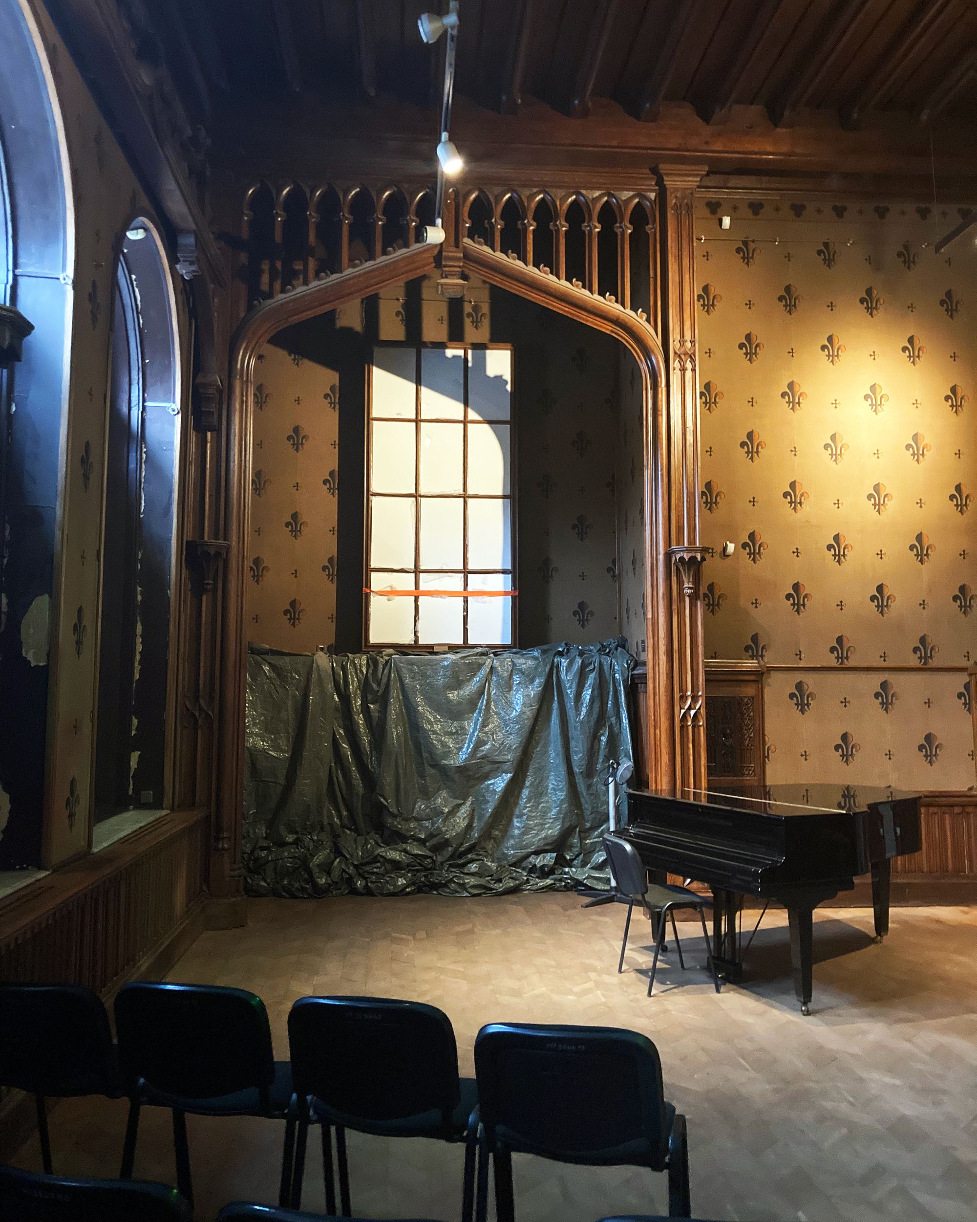 Covered artwork at the Khanenko Museum, Kyiv