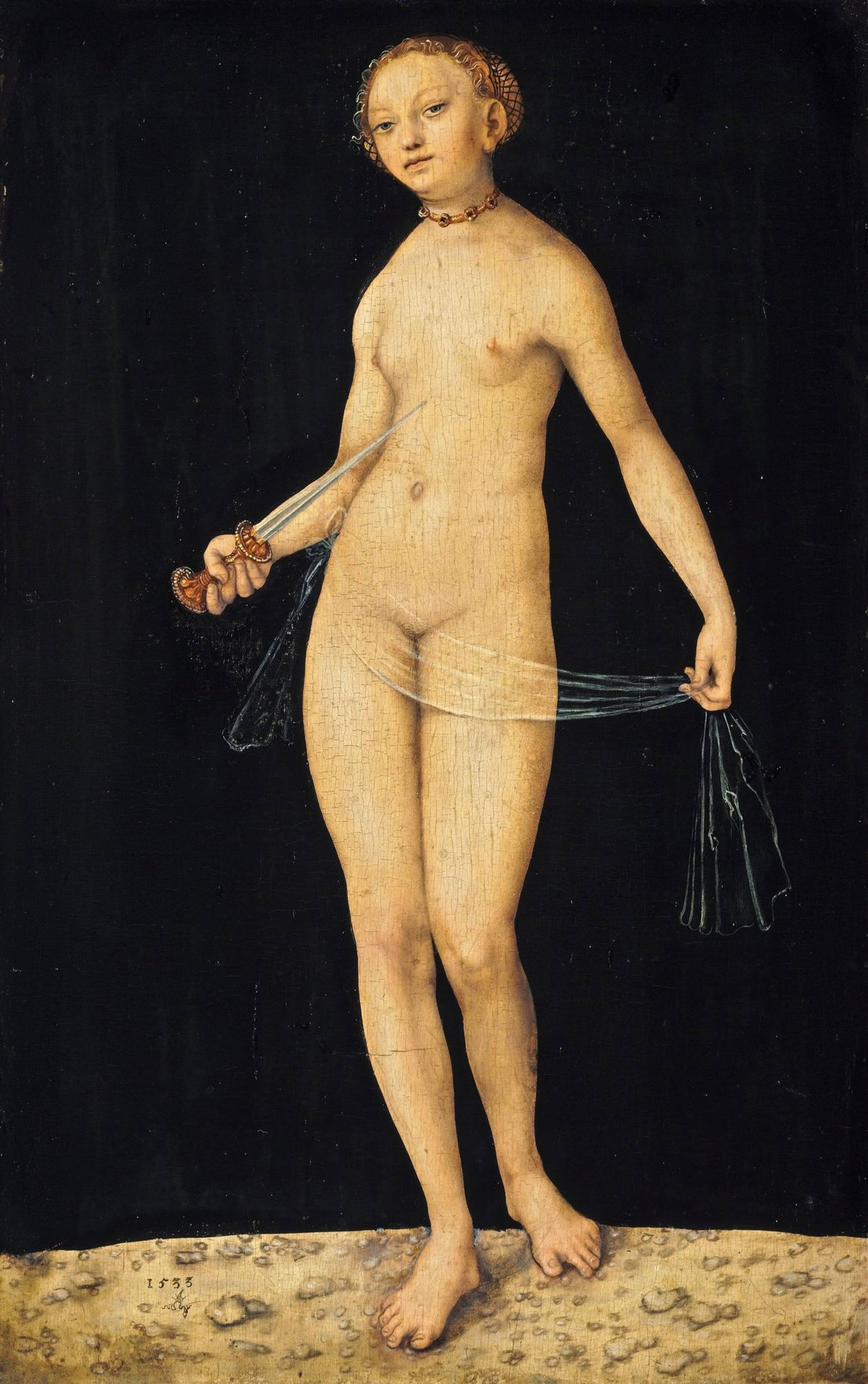 Lucas Cranach the Elder, Lucretia, 1533, oil on beechwood, 37.5 x 24 cm