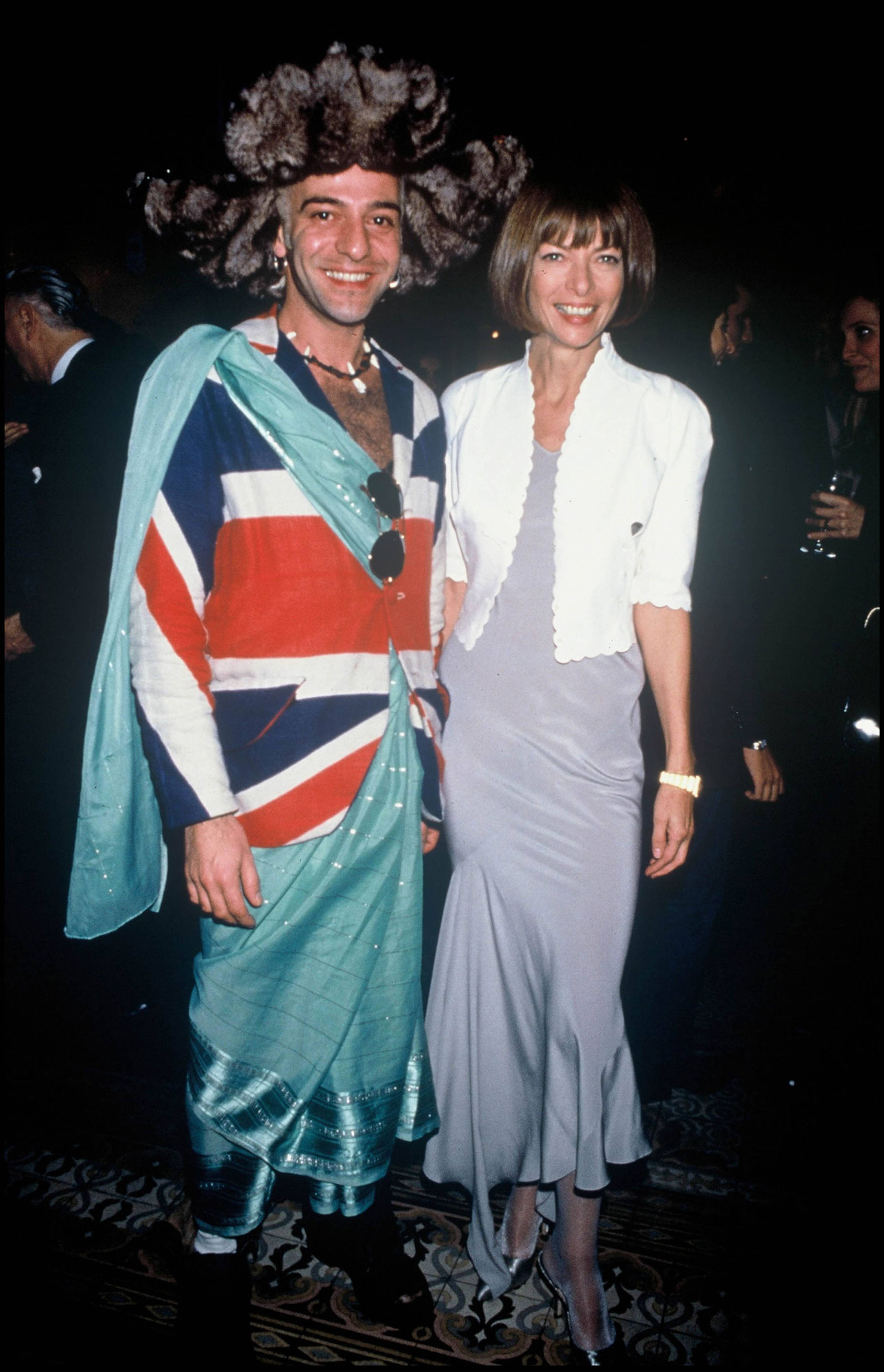 John Galliano and Anna Wintour at a party in Paris in 1993