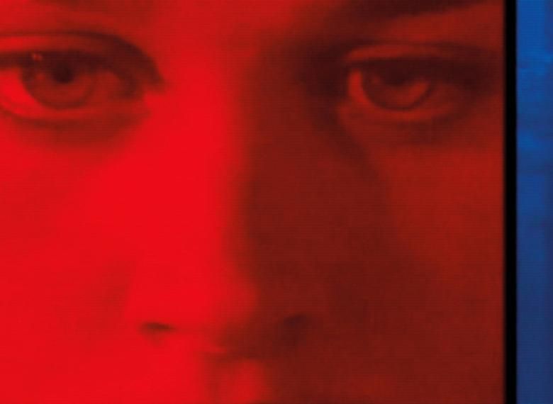 Still from Susan Hiller, Psi Girls (detail), 1999, 5 channel video projection, 15 min. 