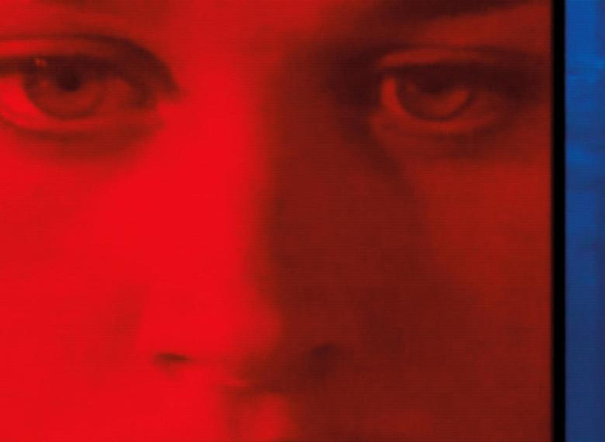 Still from Susan Hiller, Psi Girls (detail), 1999, 5 channel video projection, 15 min. 