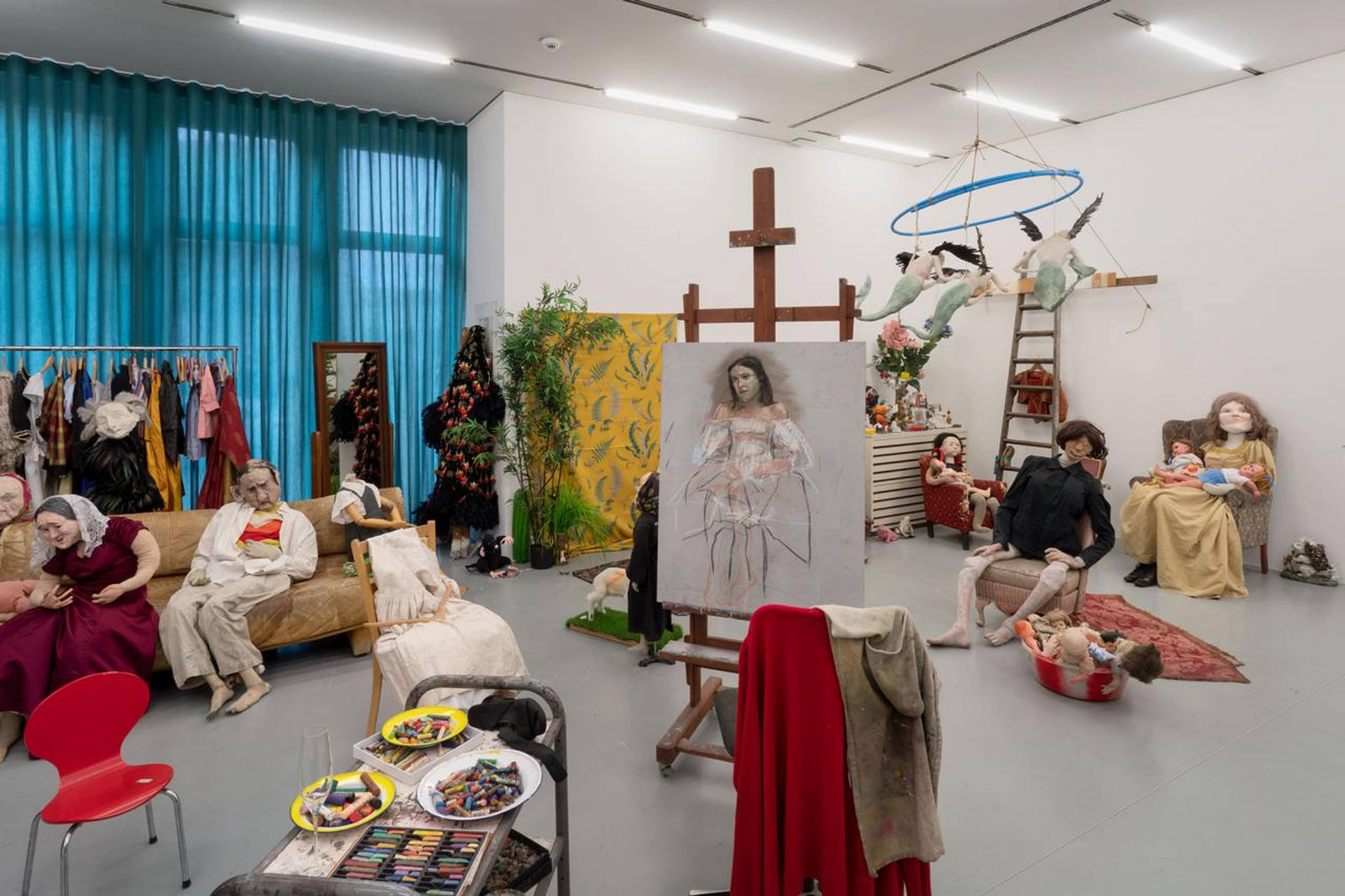 Paula Rego’s studio, “Theatrum Mundi,” Kestner Gesellschaft, 2022