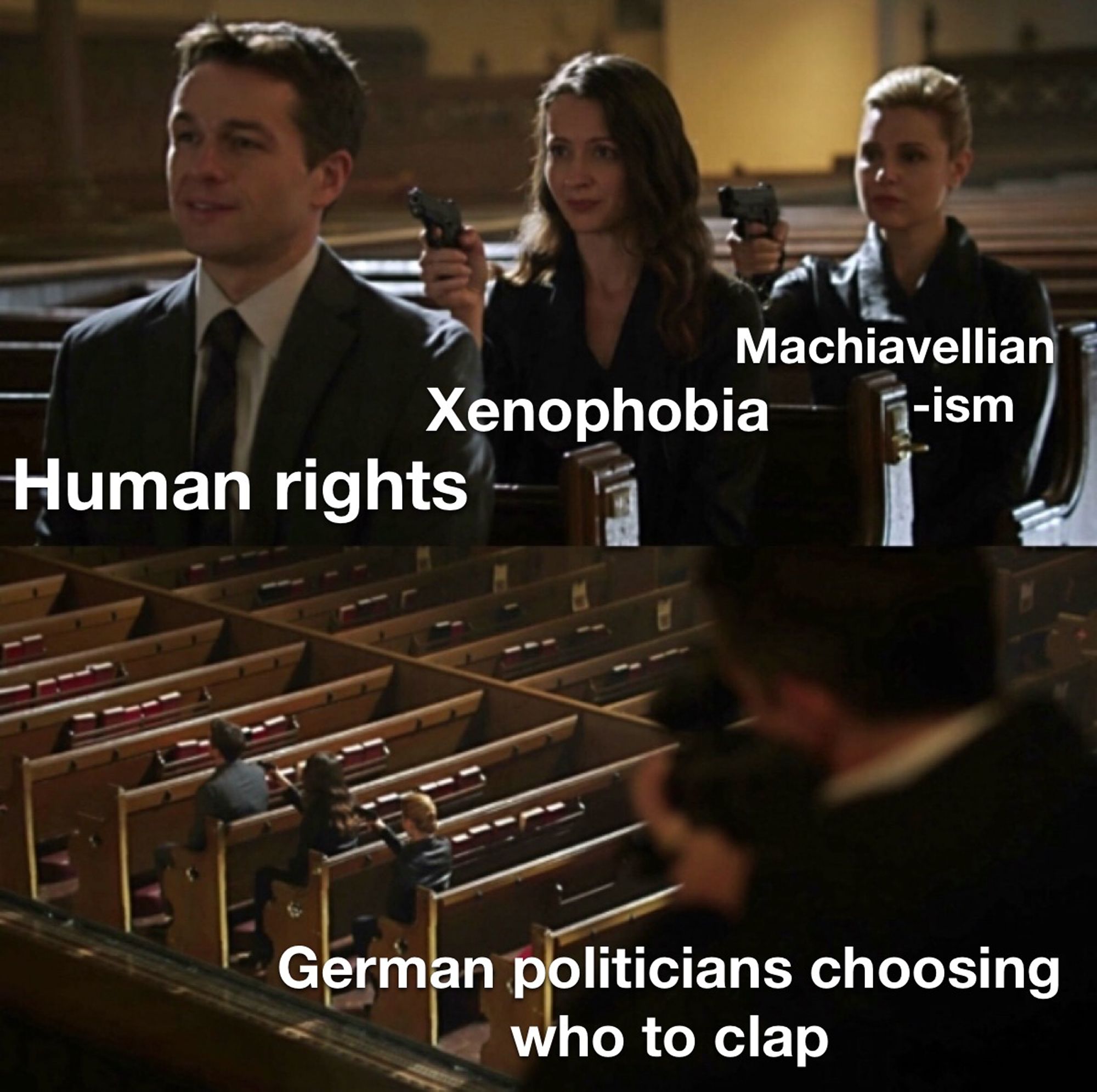 Meme: German politicians choosing who to clap