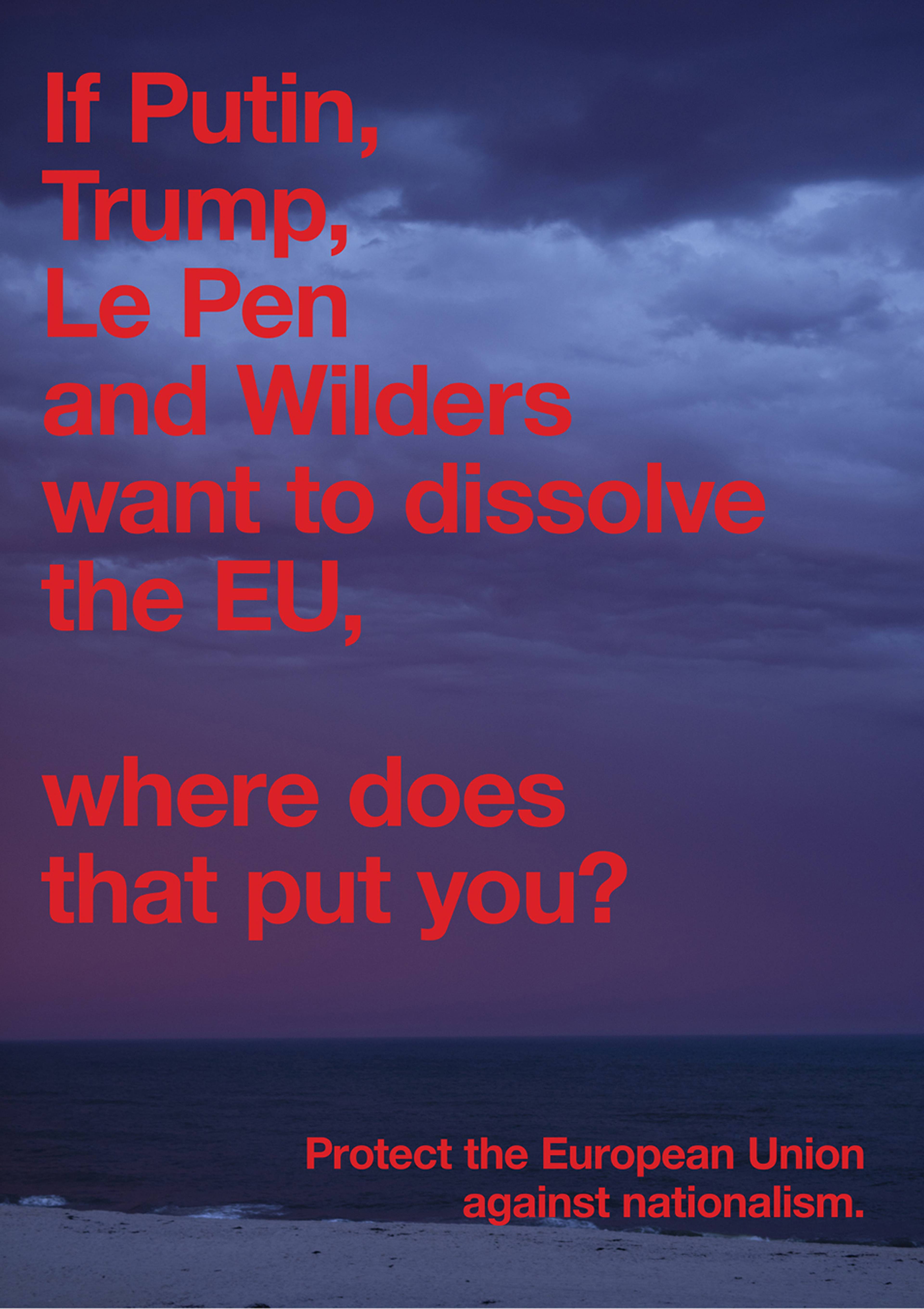 Jop van Bennekom, Gert Jonkers, and Wolfgang Tillmans, “Protect the European Union” poster, 2017