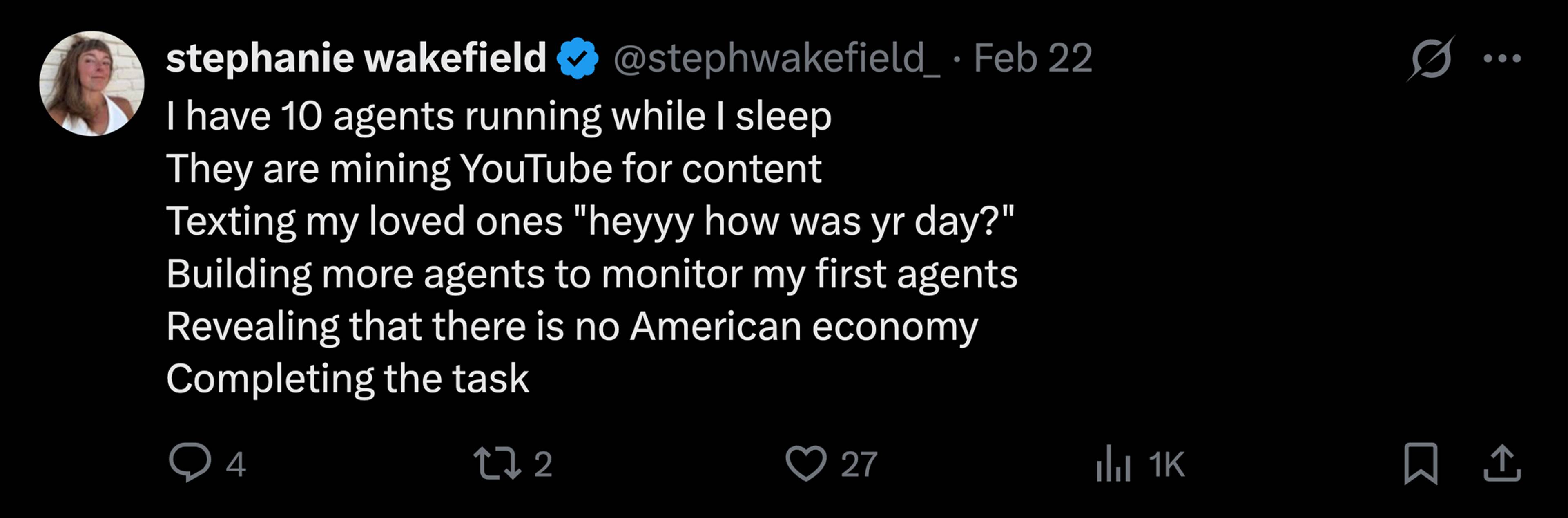 Stephanie Wakefield Tweet