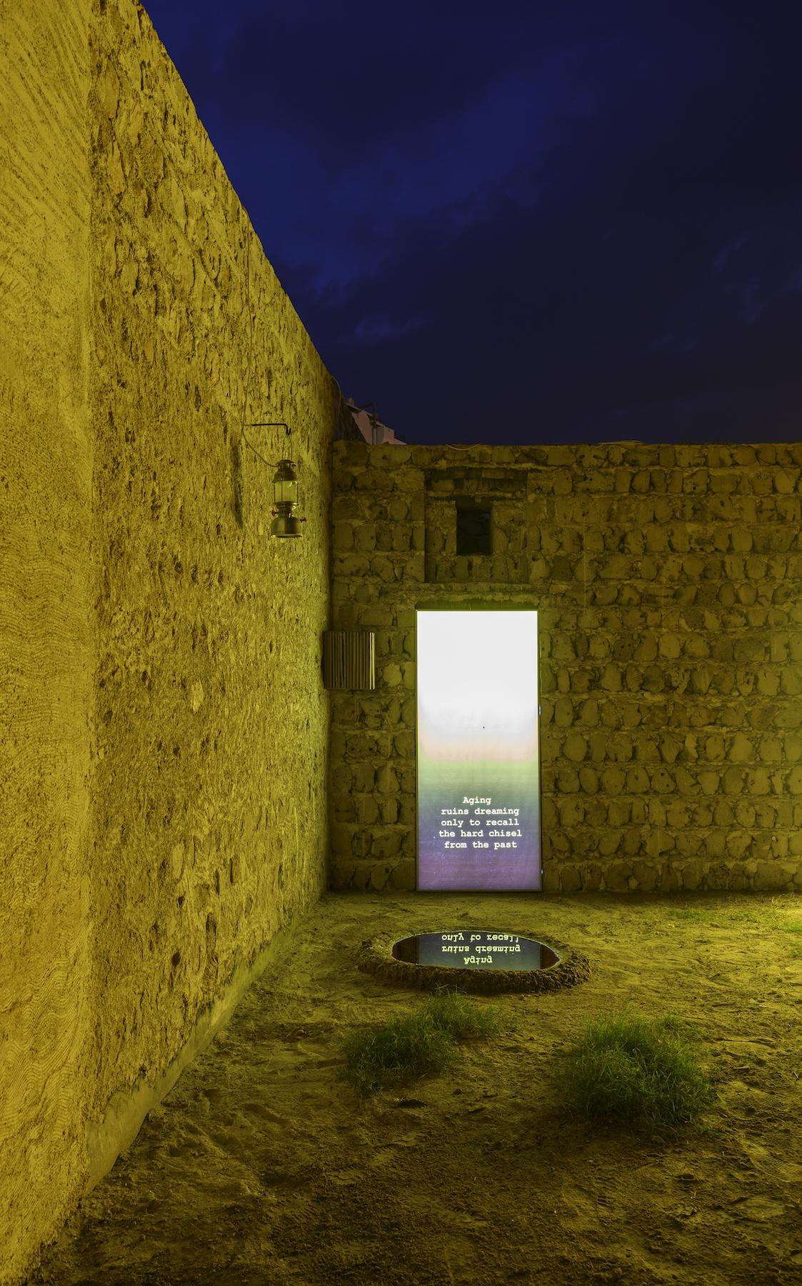 Otobong Nkanga and Emeka Ogboh, Aging Ruins Dreaming Only to Recall the Hard Chisel from the Past, 2019