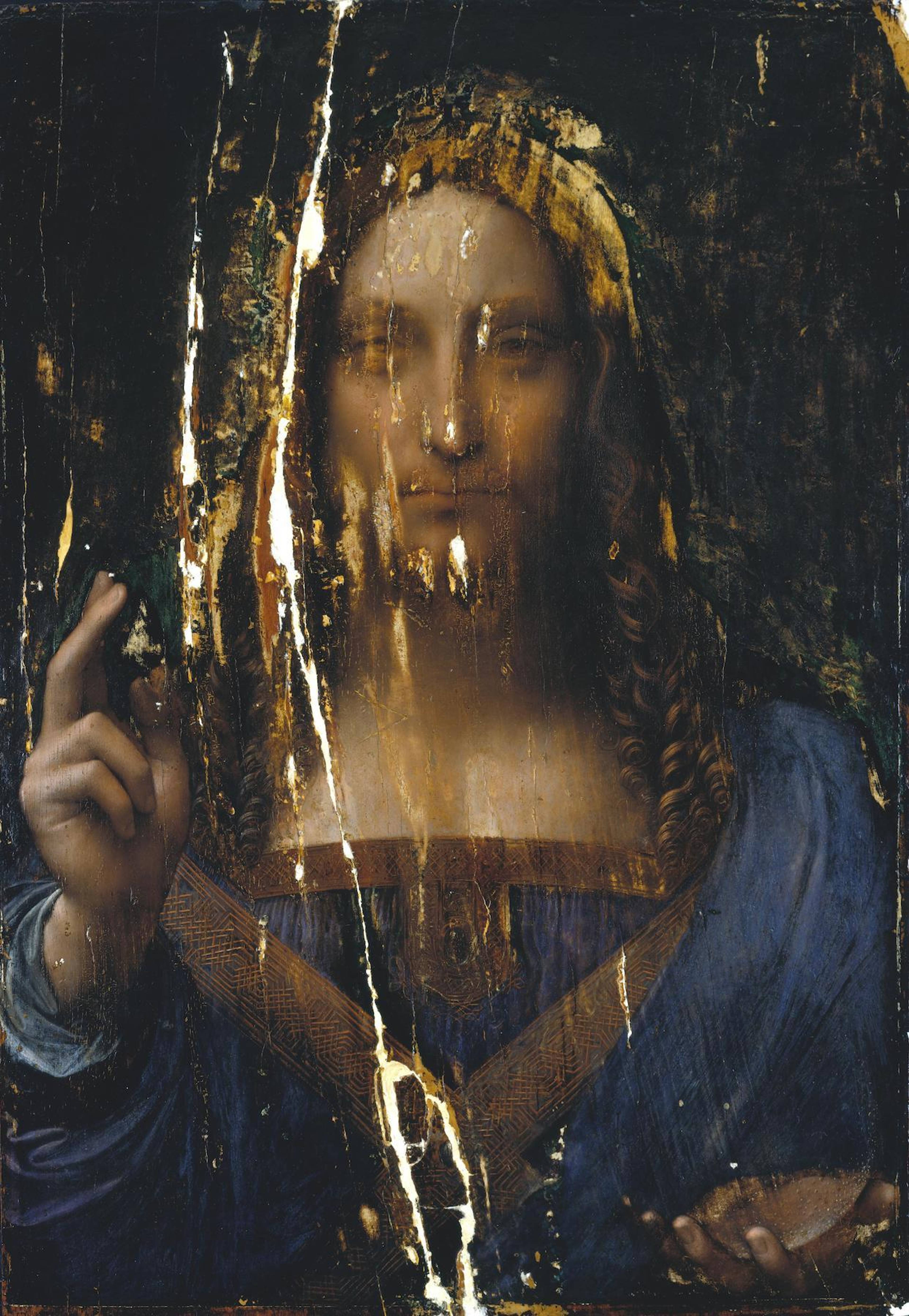 Leonardo da Vinci, Salvator Mundi, c. 1500, after cleaning