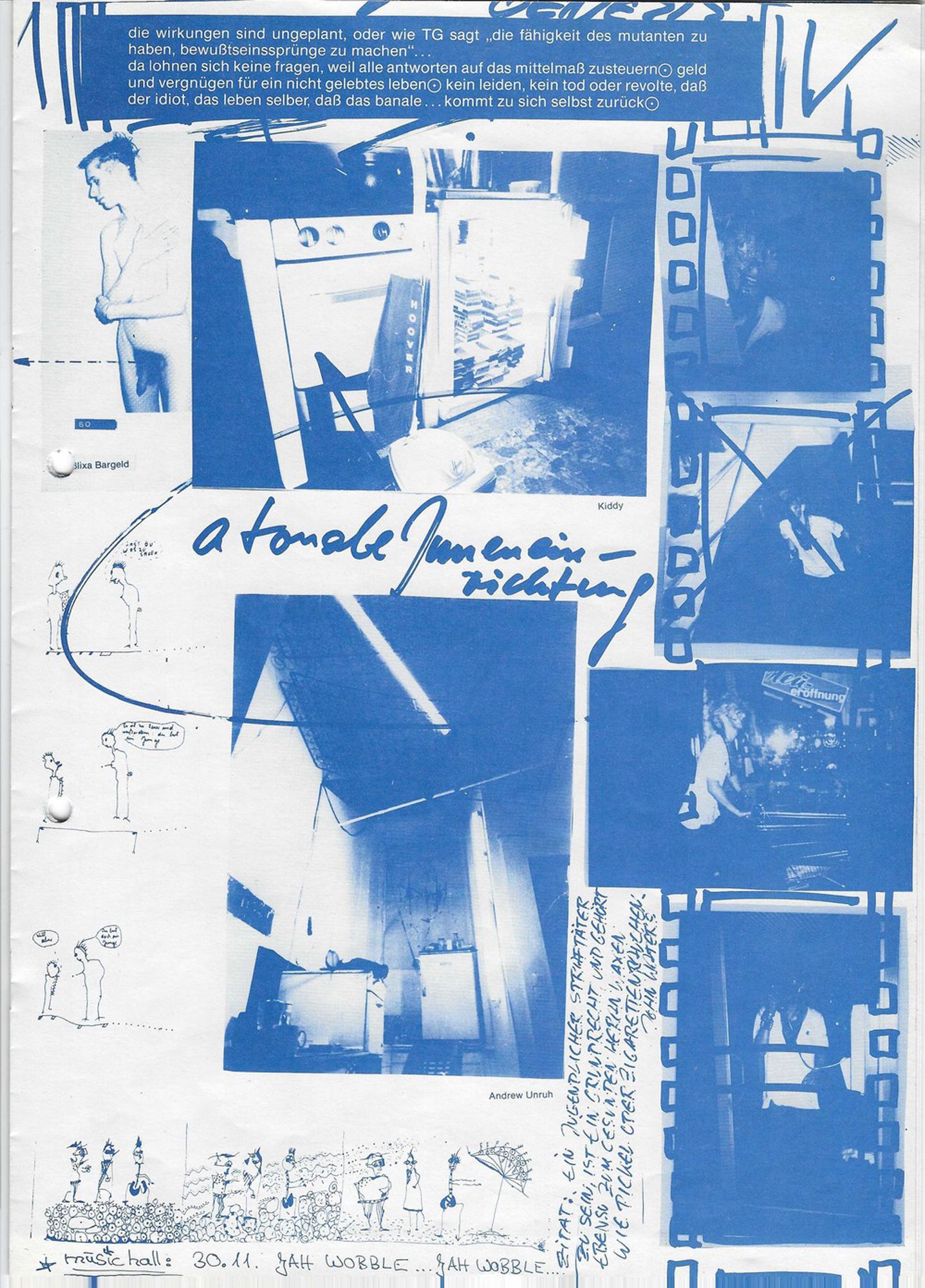 Poster for Berlin Atonal, 1982, SO36, Berlin. © Archiv Manfred Weiss