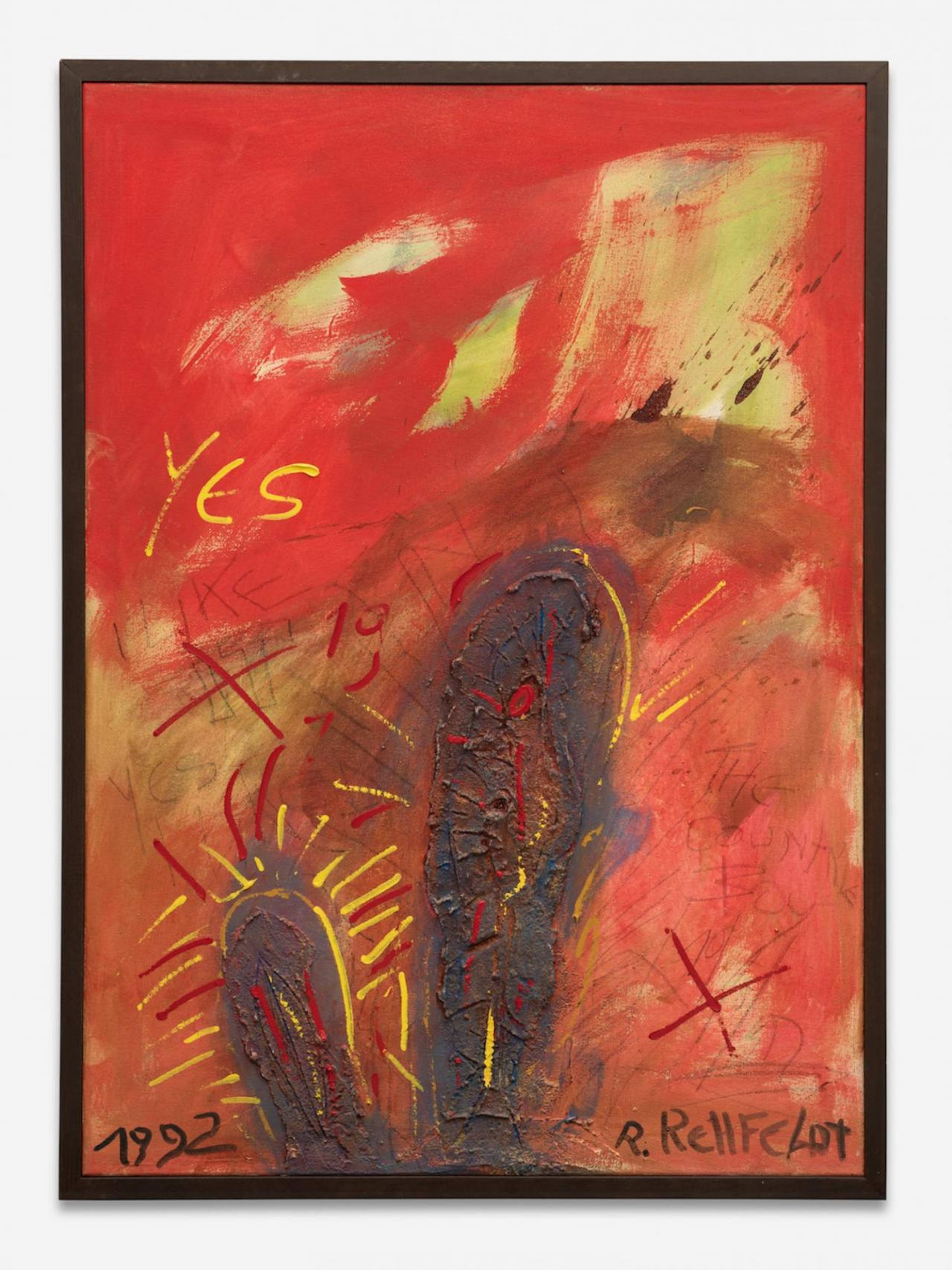 Robert Rehfeldt, Yes , 1992. Paint on canvas, 146 &times; 106 cm. Courtesy: the artist and ChertLüdde, Berlin. Photo: Trevor Lloyd