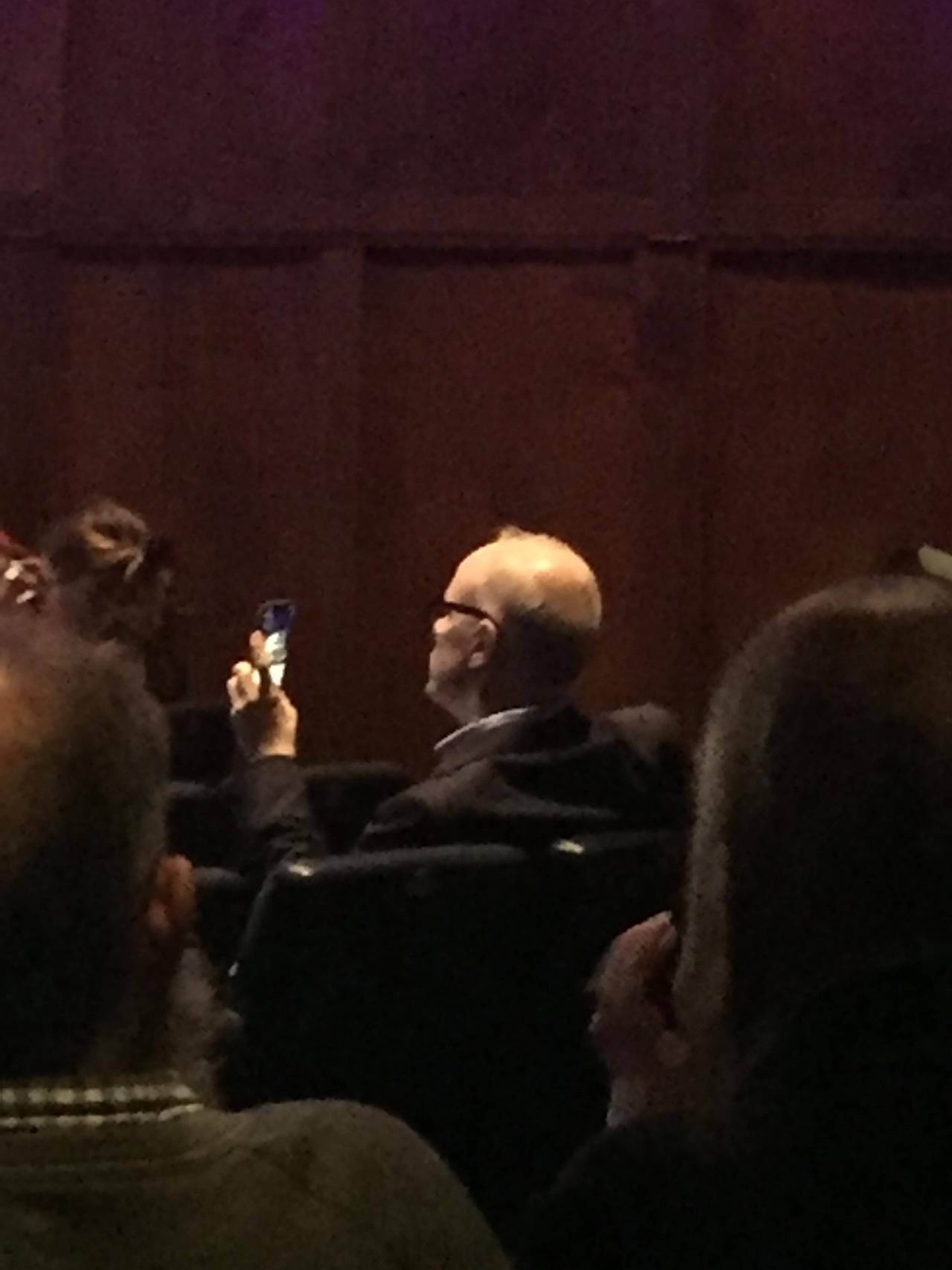 Hans Ulrich Obrist with phone