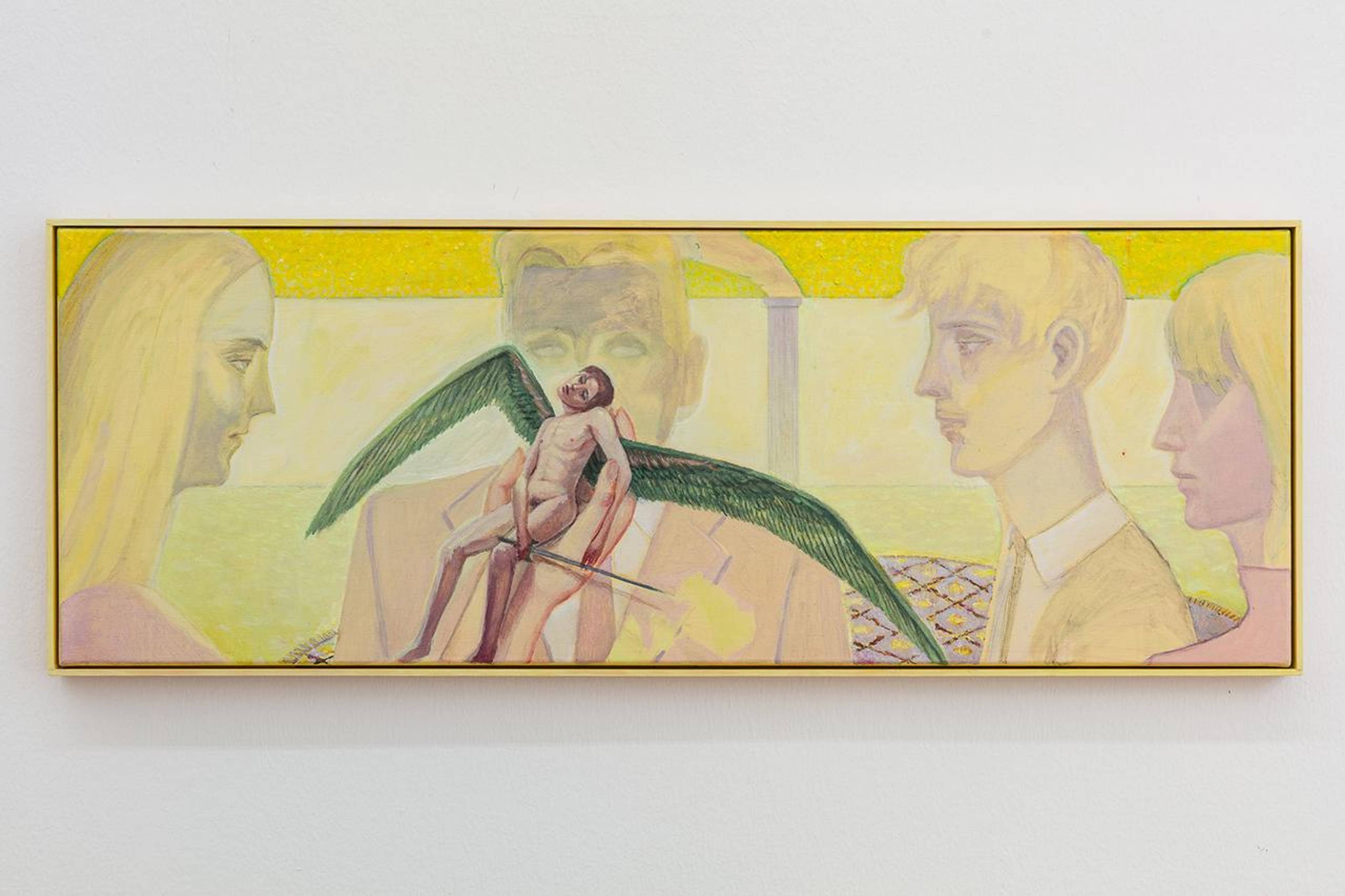 Soshiro Matsubara,  Twilight , 2020, oil and acrylic on canvas in artist frame, 33 &times; 92 &times; 3 cm