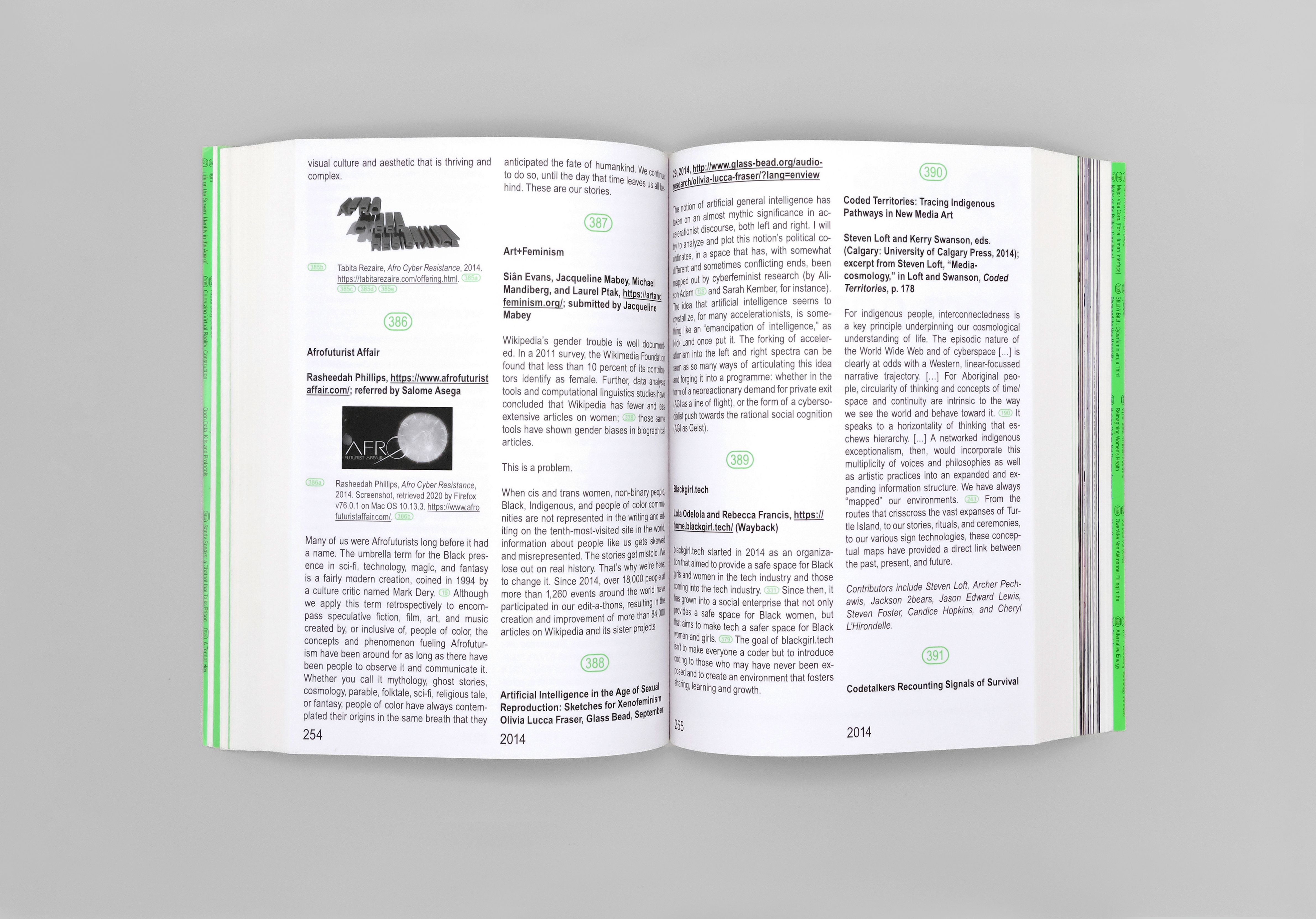 Spread 7 from Mindy Seu, Cyberfeminism Index, 2022