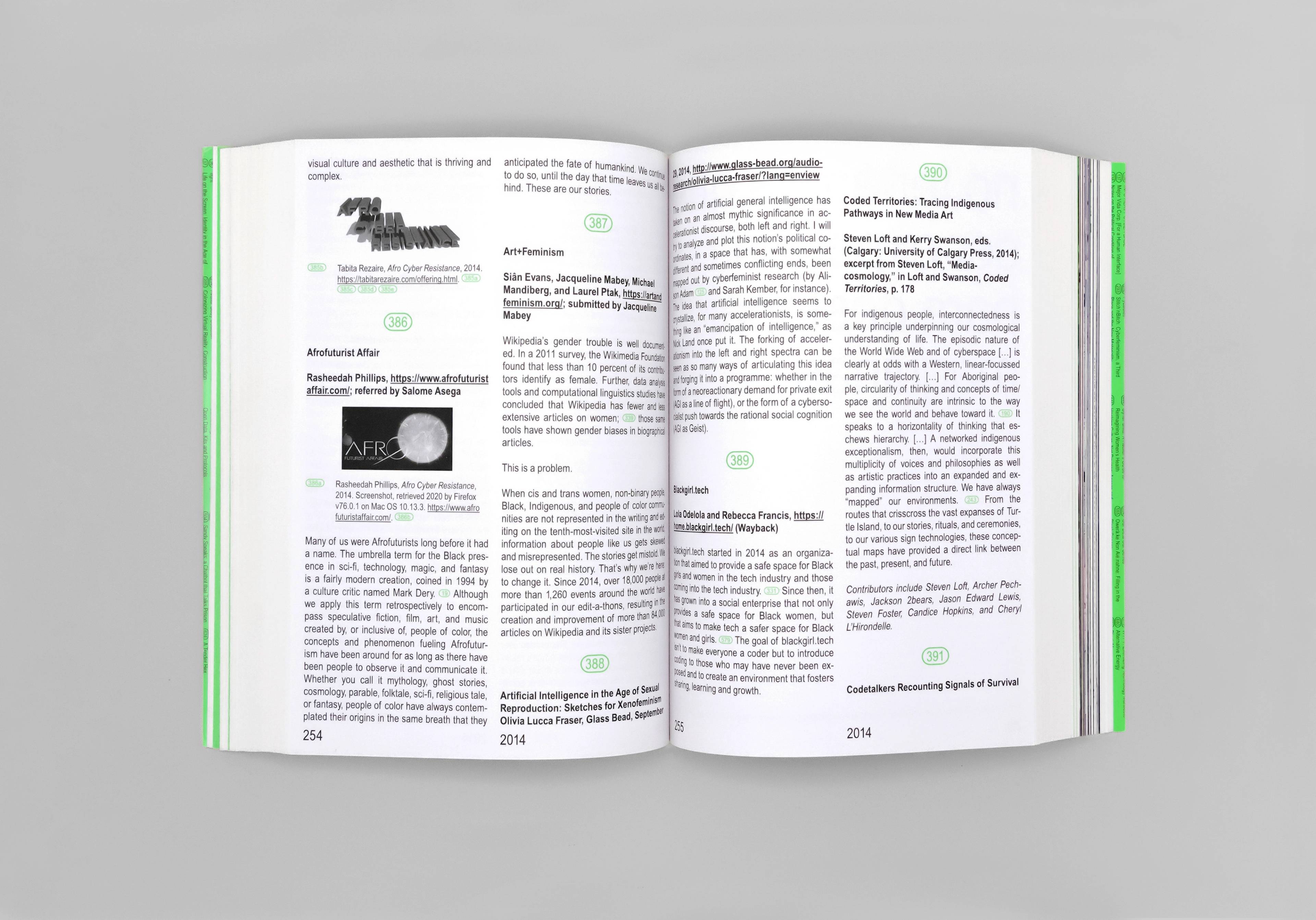 Spread 7 from Mindy Seu, Cyberfeminism Index, 2022